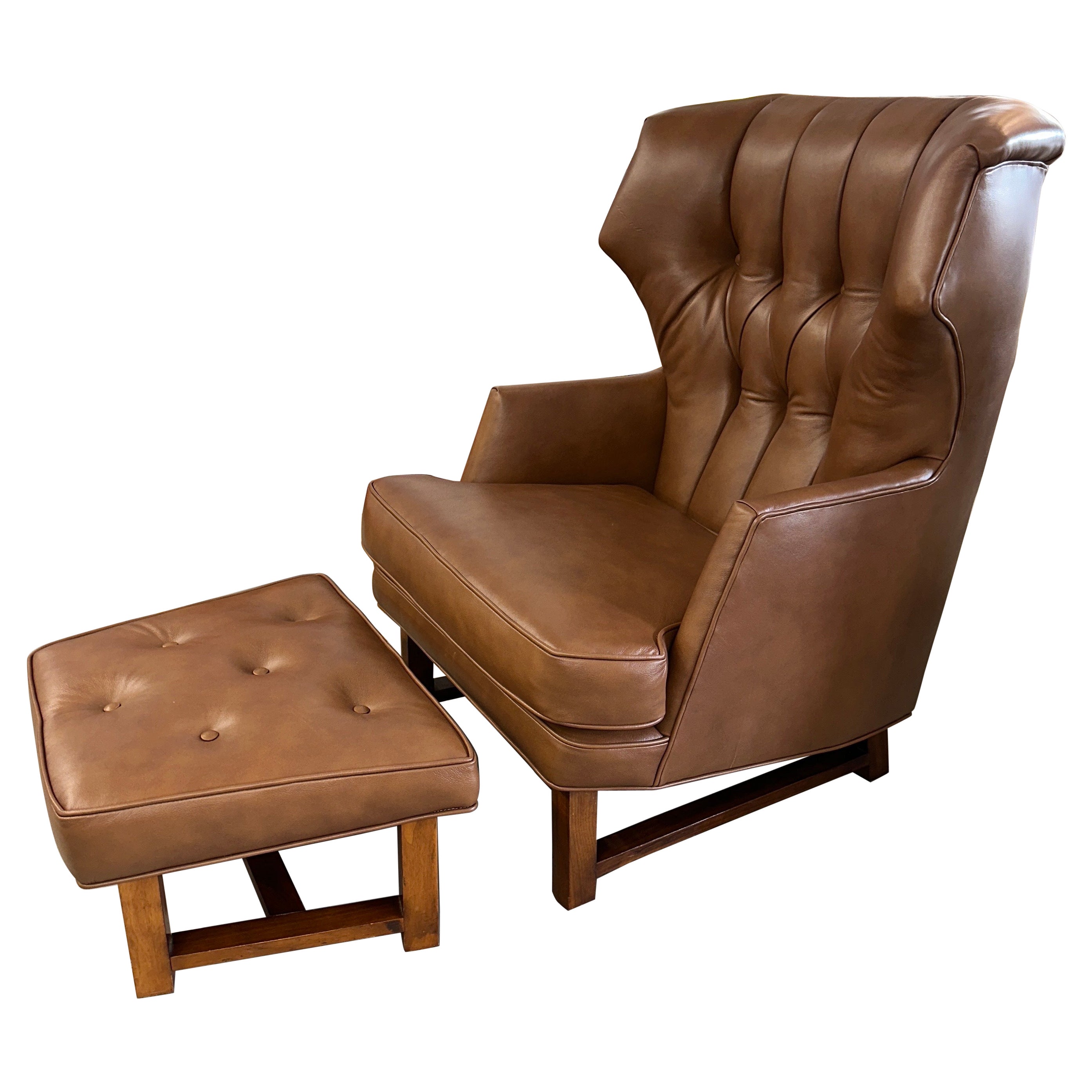 Edward Wormley for Dunbar Wing Back Chair and Ottoman