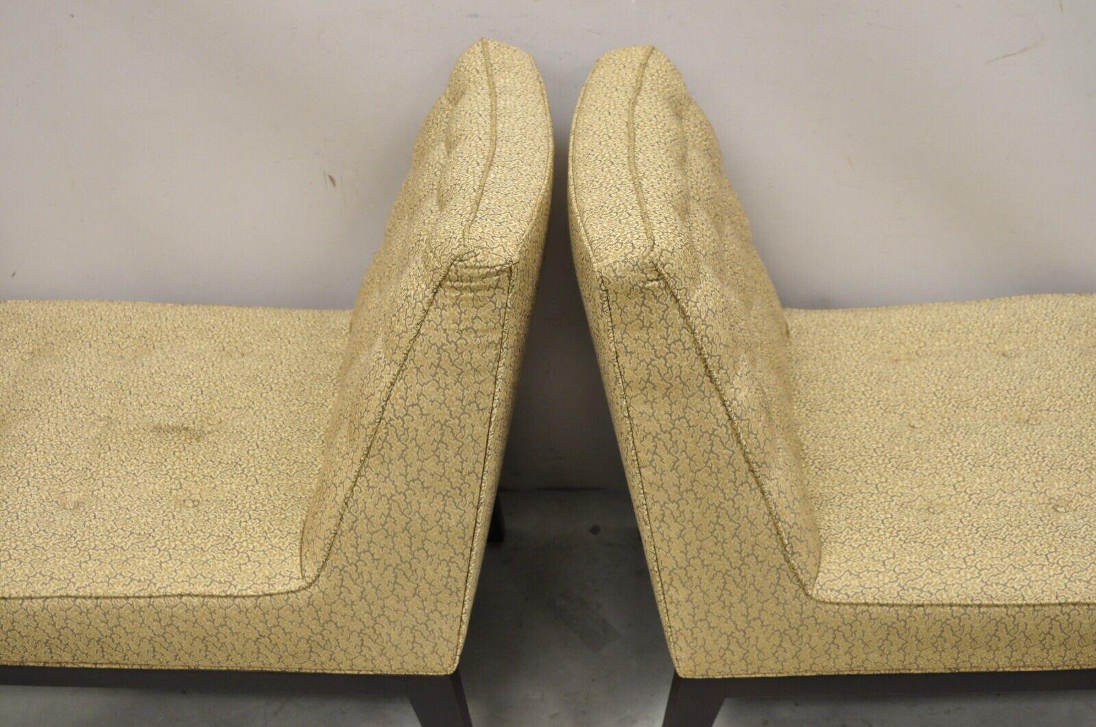 Edward Wormley for Dunbar Wood Frame Slipper Lounge Chairs, a Pair In Good Condition For Sale In Philadelphia, PA