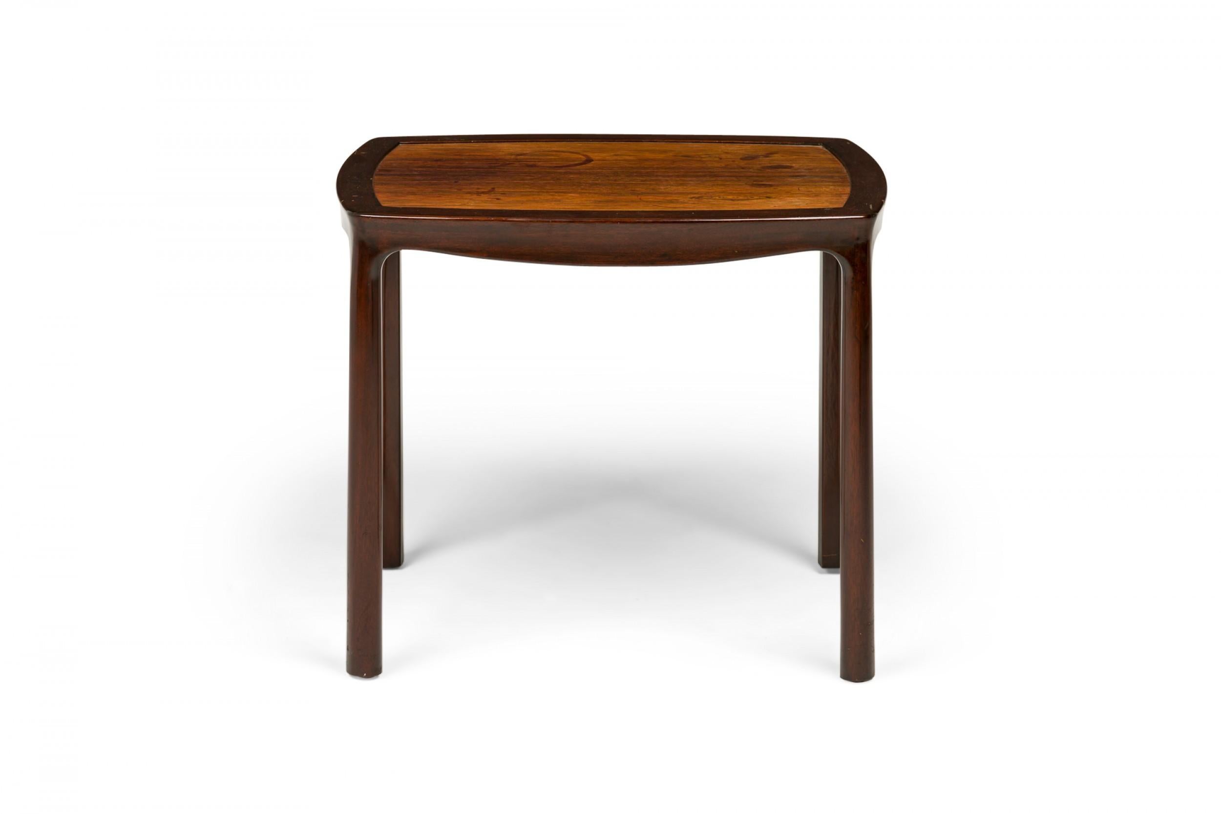 Edward Wormley for Dunbar Wood Framed Inset Top End / Side Table In Good Condition For Sale In New York, NY