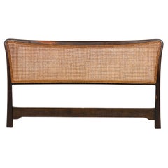 Edward Wormley for Dunbar Wooden Frame Caned Panel Full-Size Bed Headboard