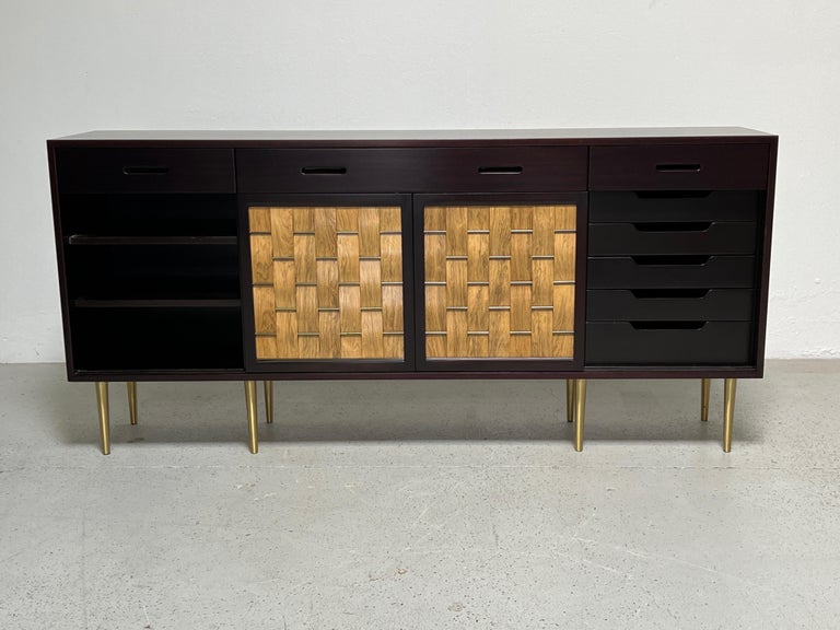 Edward Wormley for Dunbar Woven Front Cabinet For Sale 9