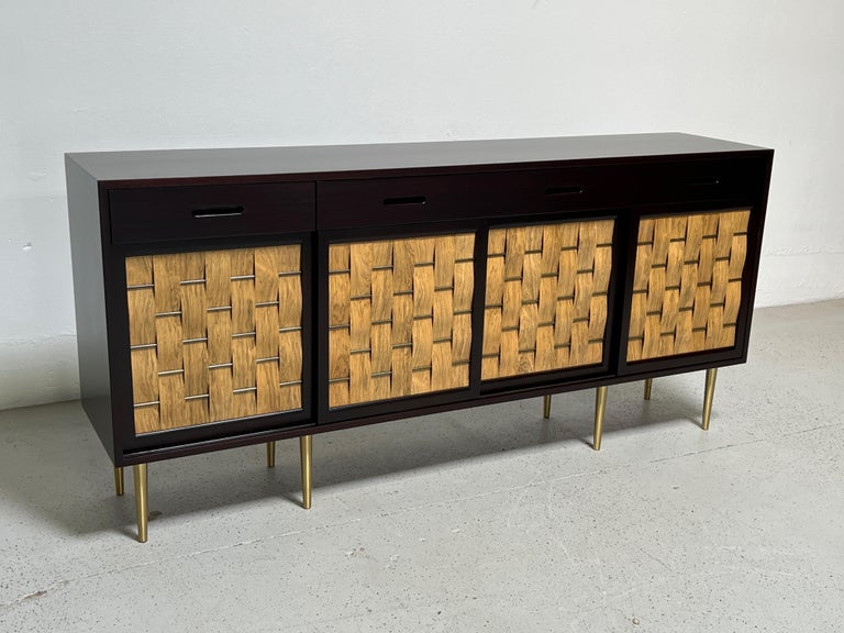 Edward Wormley for Dunbar Woven Front Cabinet For Sale 11
