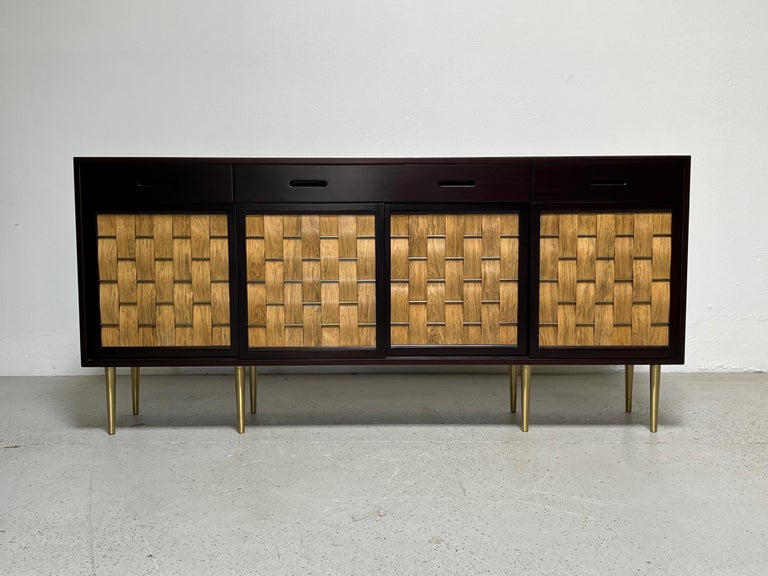 Edward Wormley for Dunbar Woven Front Cabinet For Sale 12