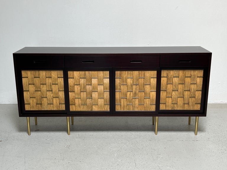 Edward Wormley for Dunbar Woven Front Cabinet In Good Condition For Sale In Dallas, TX