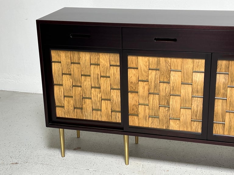 Mid-20th Century Edward Wormley for Dunbar Woven Front Cabinet For Sale