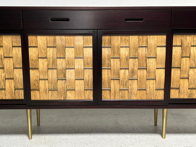 Edward Wormley for Dunbar Woven Front Cabinet For Sale 1