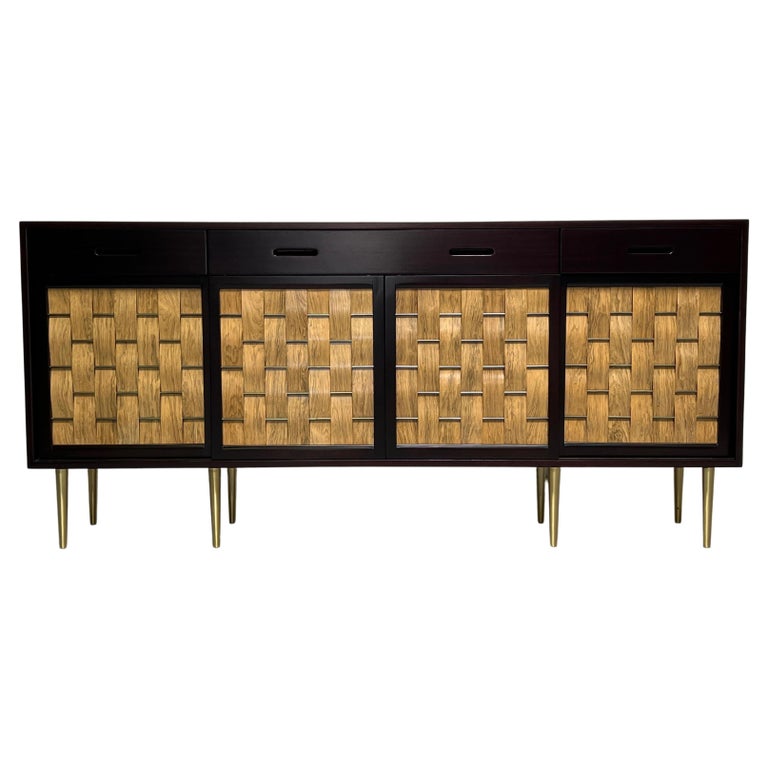 Edward Wormley for Dunbar Woven Front Cabinet For Sale