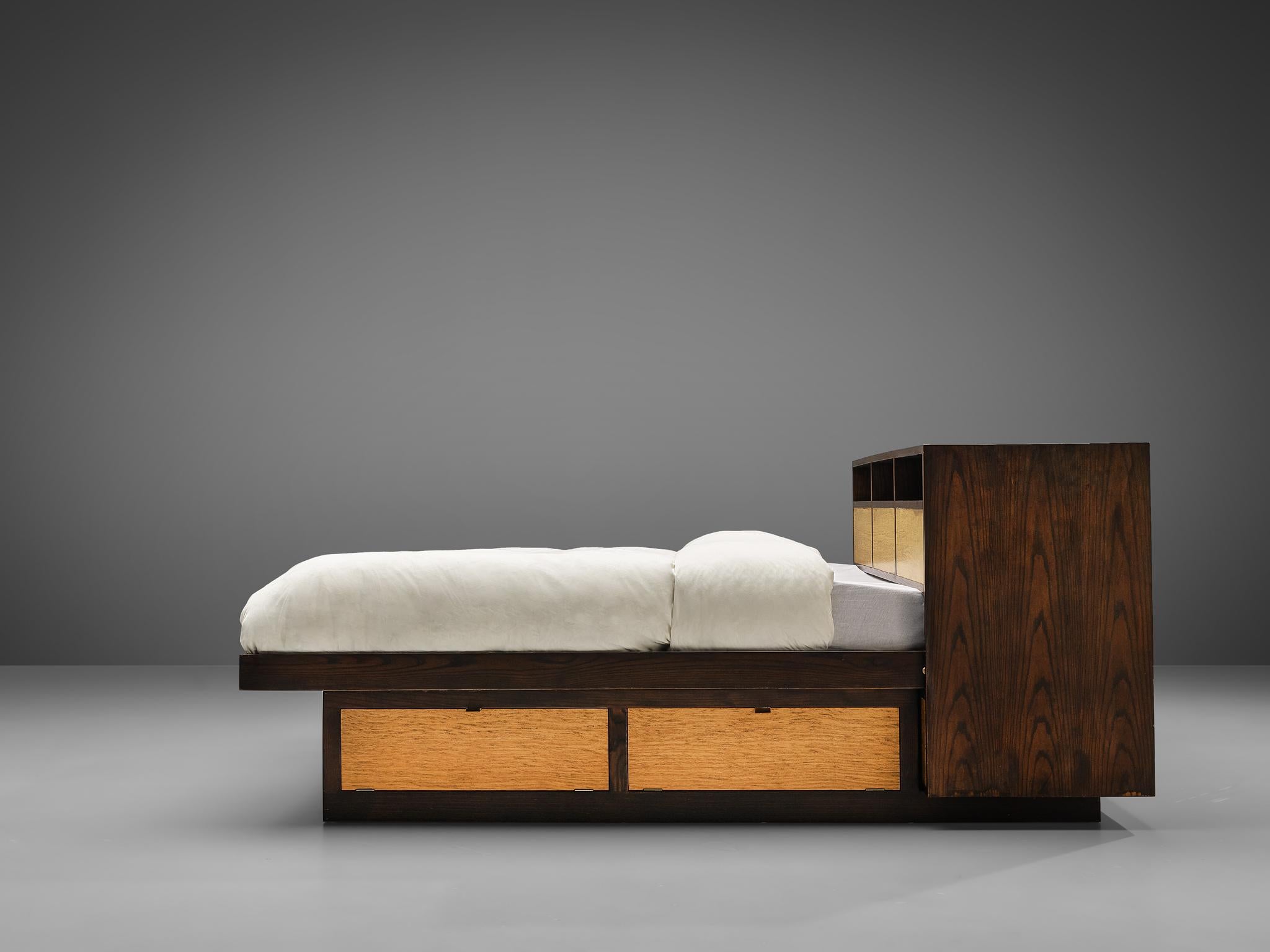 Edward Wormley Free-Standing Queen Size Bed with Drawers For Sale 3