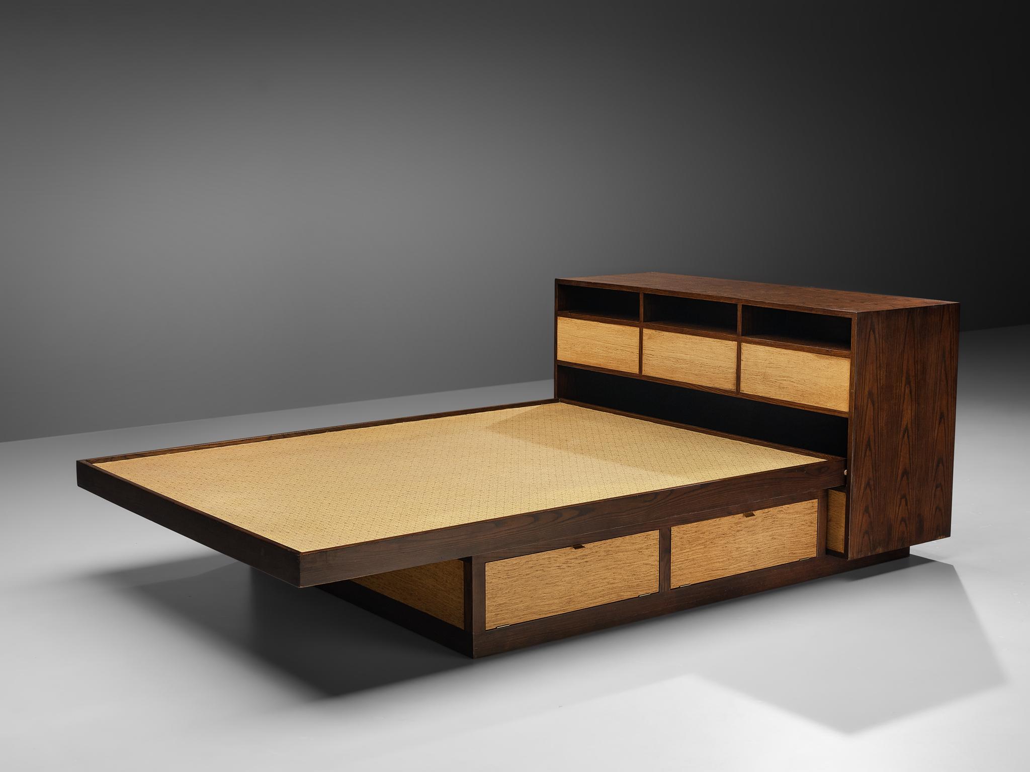 Edward Wormley Free-Standing Queen Size Bed with Drawers For Sale 5