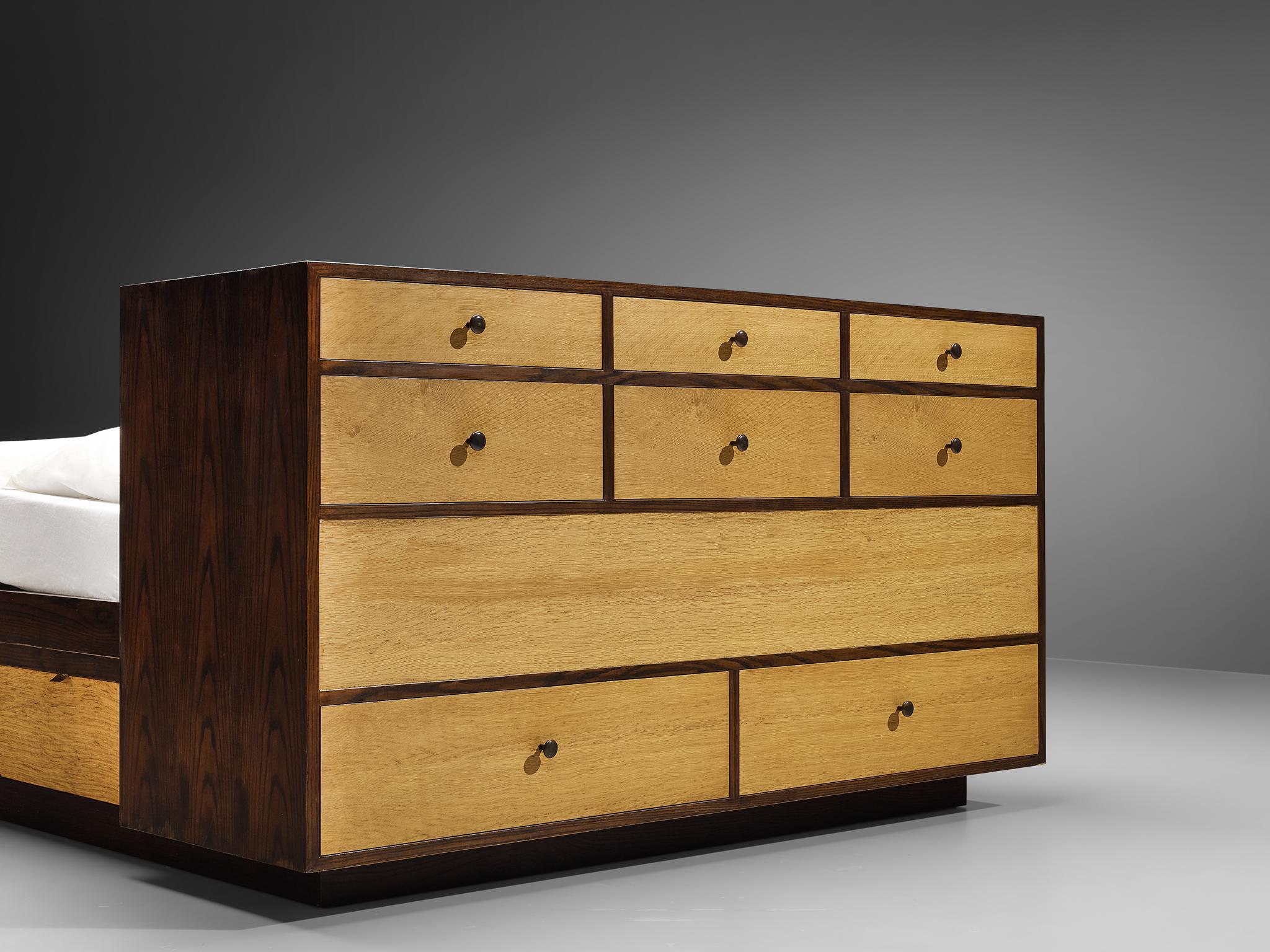 Mid-20th Century Edward Wormley Free-Standing Queen Size Bed with Drawers For Sale