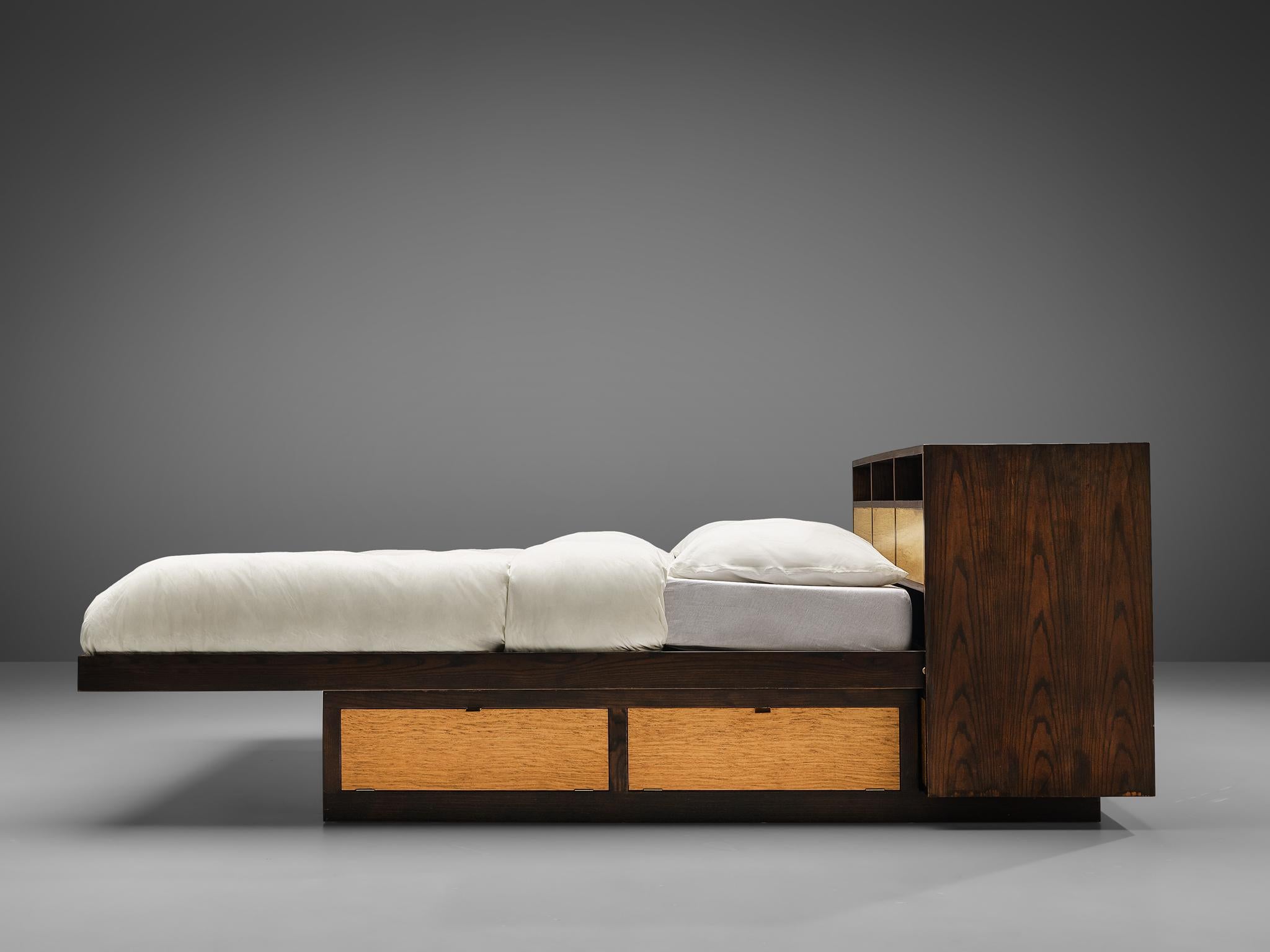 Edward Wormley Free-Standing Queen Size Bed with Drawers For Sale 2