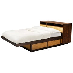 Edward Wormley Free-Standing Queen Size Bed with Drawers