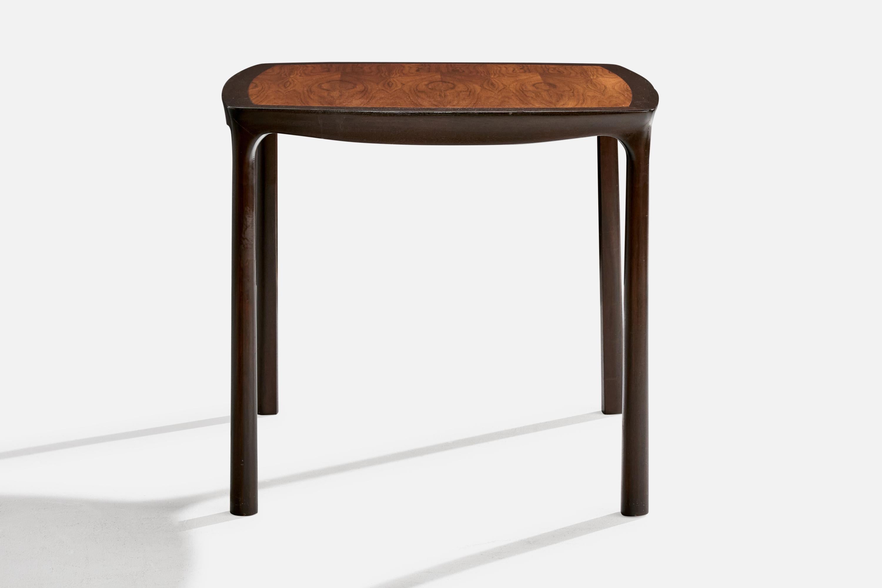 Mid-Century moderno Edward Wormley, Tavolo da gioco, Wood, USA, anni '60