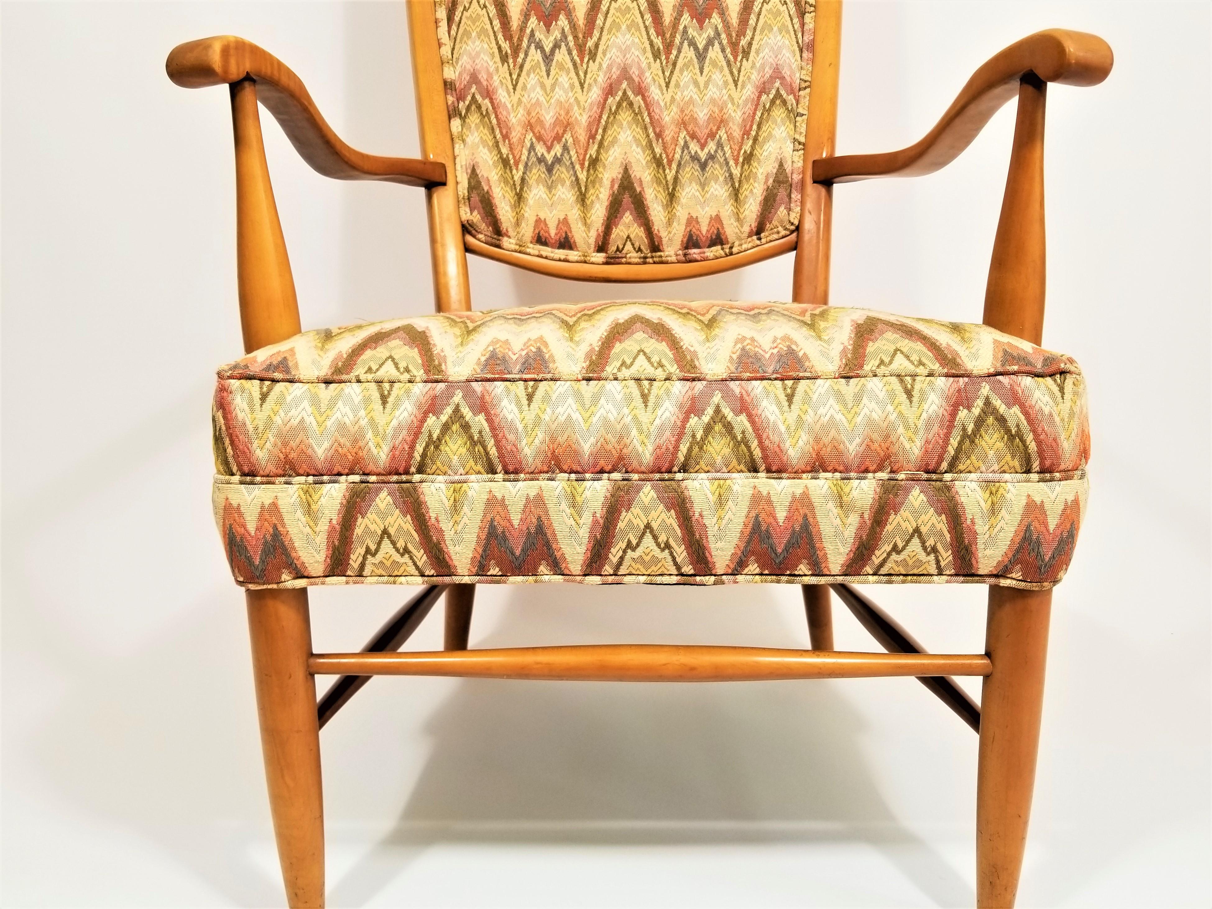 20th Century Maxwell Royal High Back Chair Midcentury For Sale