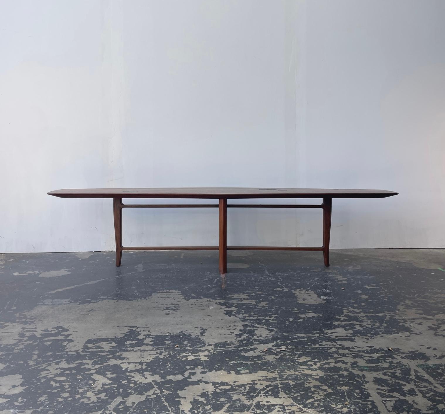 Mid-Century moderno Tavolino Janas di Edward Wormley con piastrelle in vetro Tiffany per Dunbar in vendita