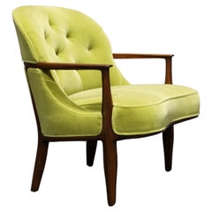 Fauteuil « Janus » d'Edward Wormley, fabriqué par Dunbar, en mohair et acajou, années 1950