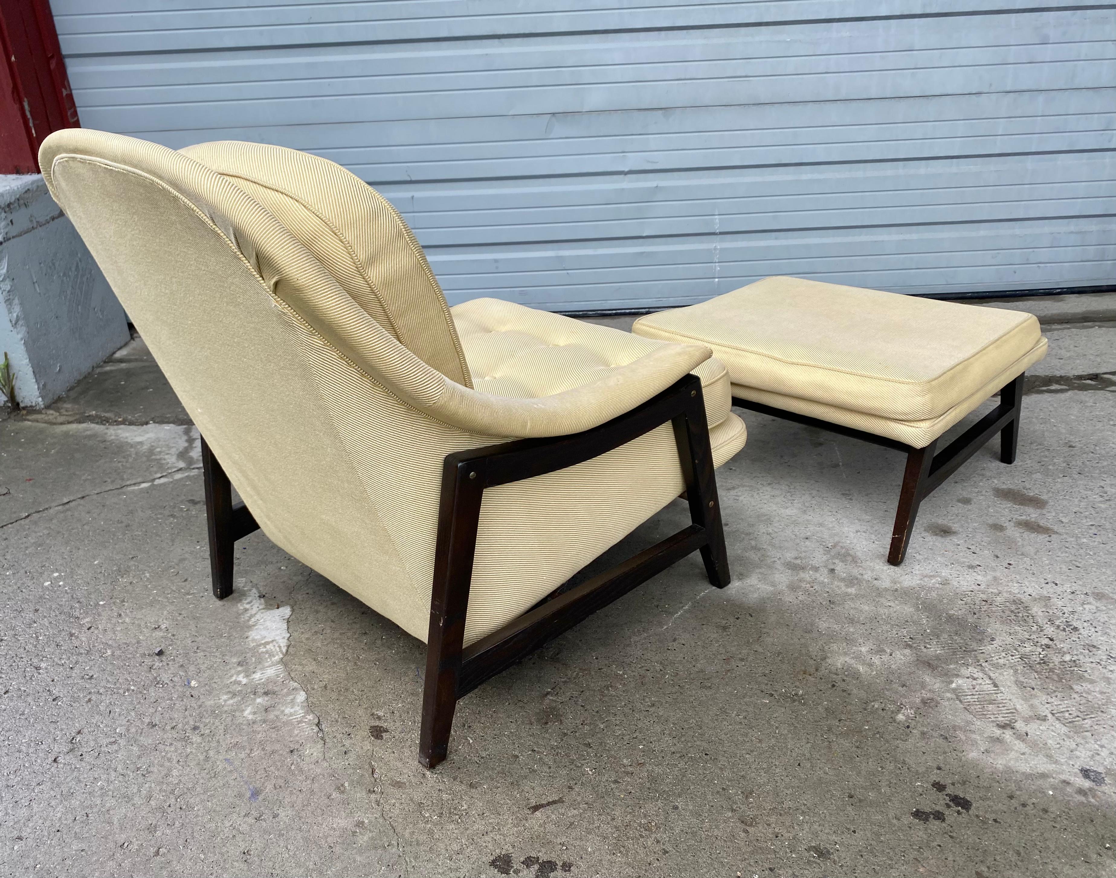 Ebonized Edward Wormley Janus Lounge Chair & Ottoman  Model 5701, Dunbar, 1957