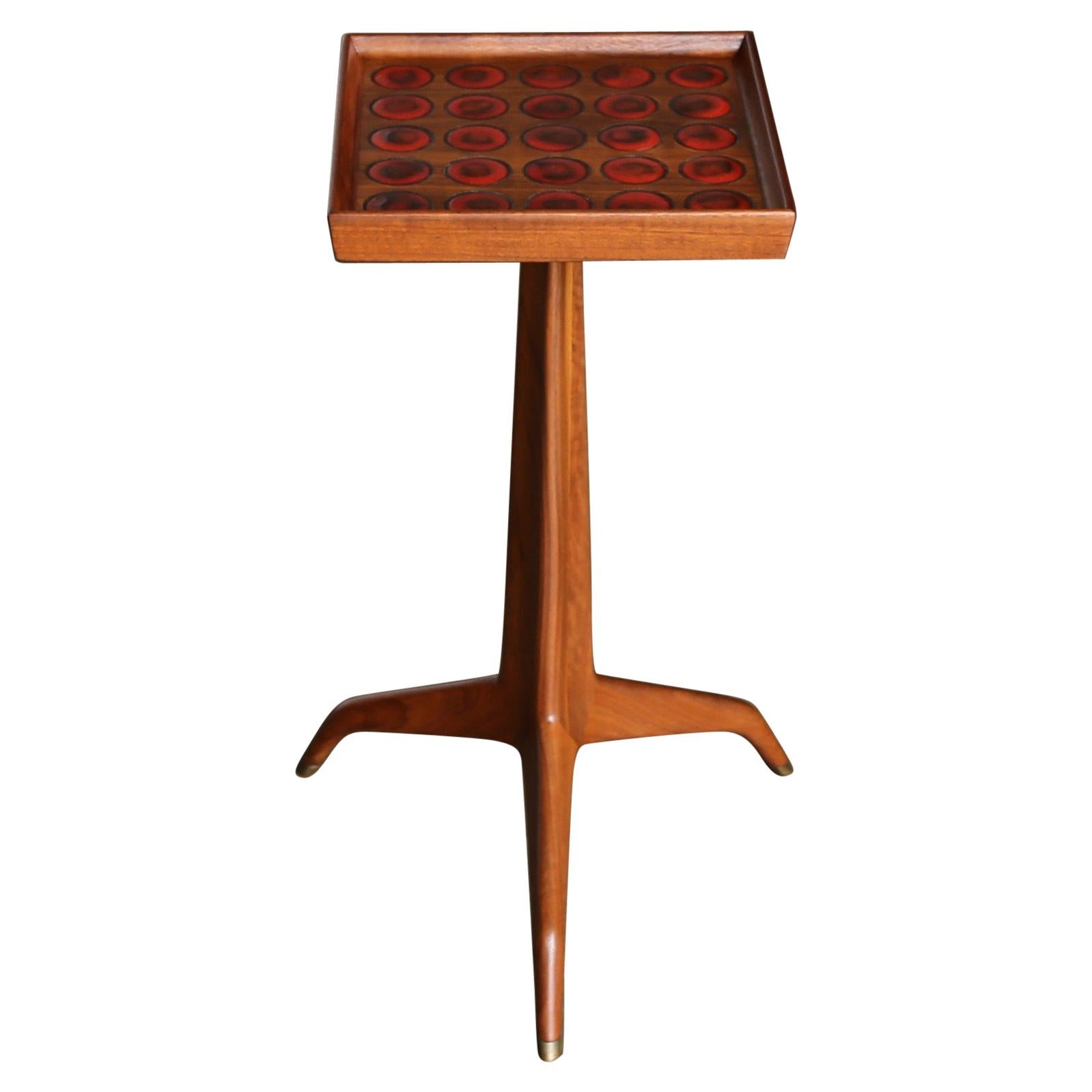 Edward Wormley Janus Occasional Table with Natzler Tiles for Dunbar, circa 1960