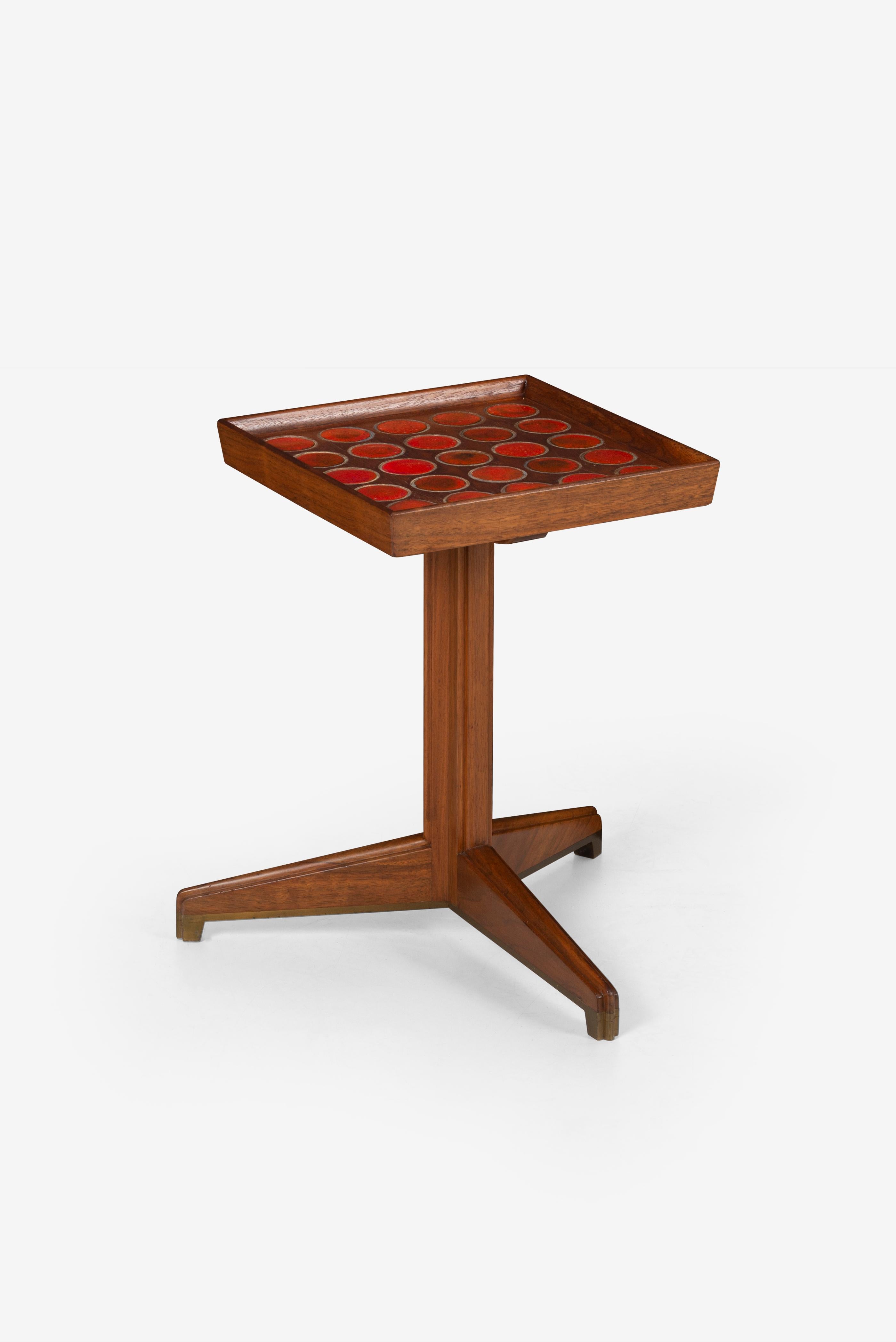 American Edward Wormley Janus Side Table with Natzler Tiles