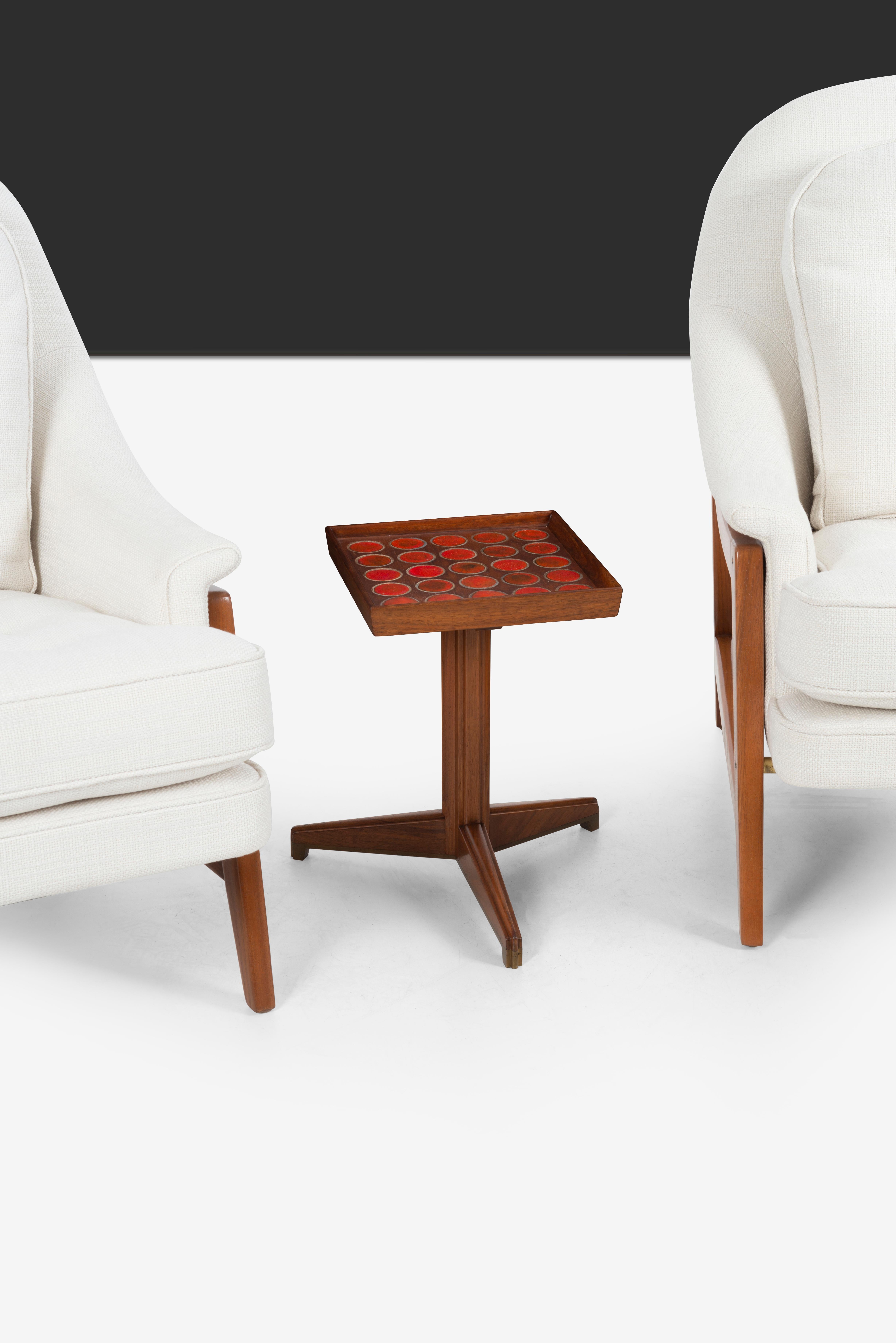 Edward Wormley Janus Side Table with Natzler Tiles 1