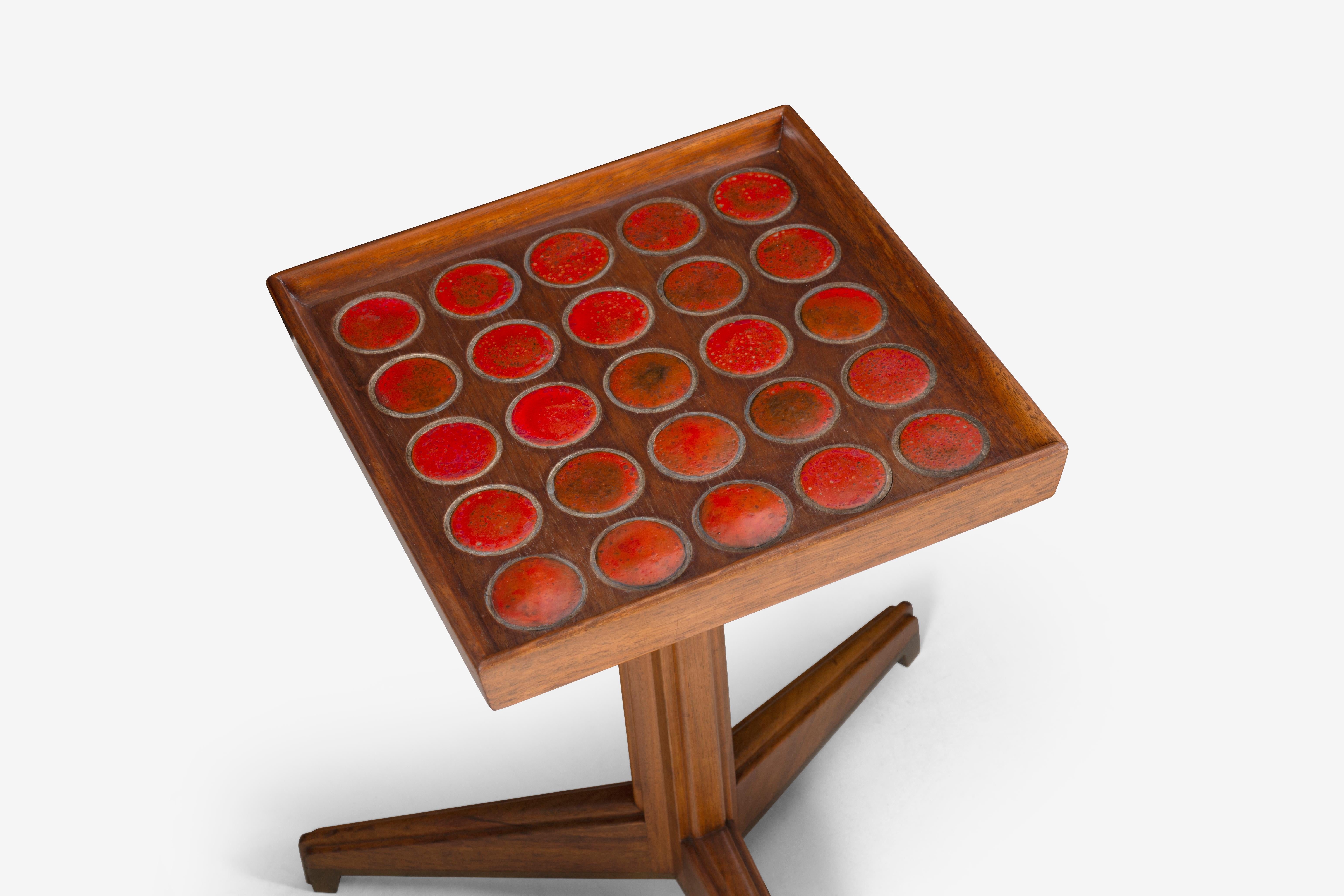 Edward Wormley Janus Side Table with Natzler Tiles 2