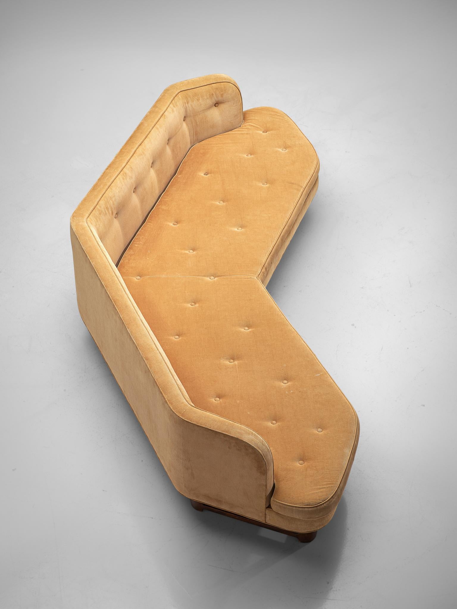 Edward Wormley 'Janus' Sofa in Yellow Fabric 4