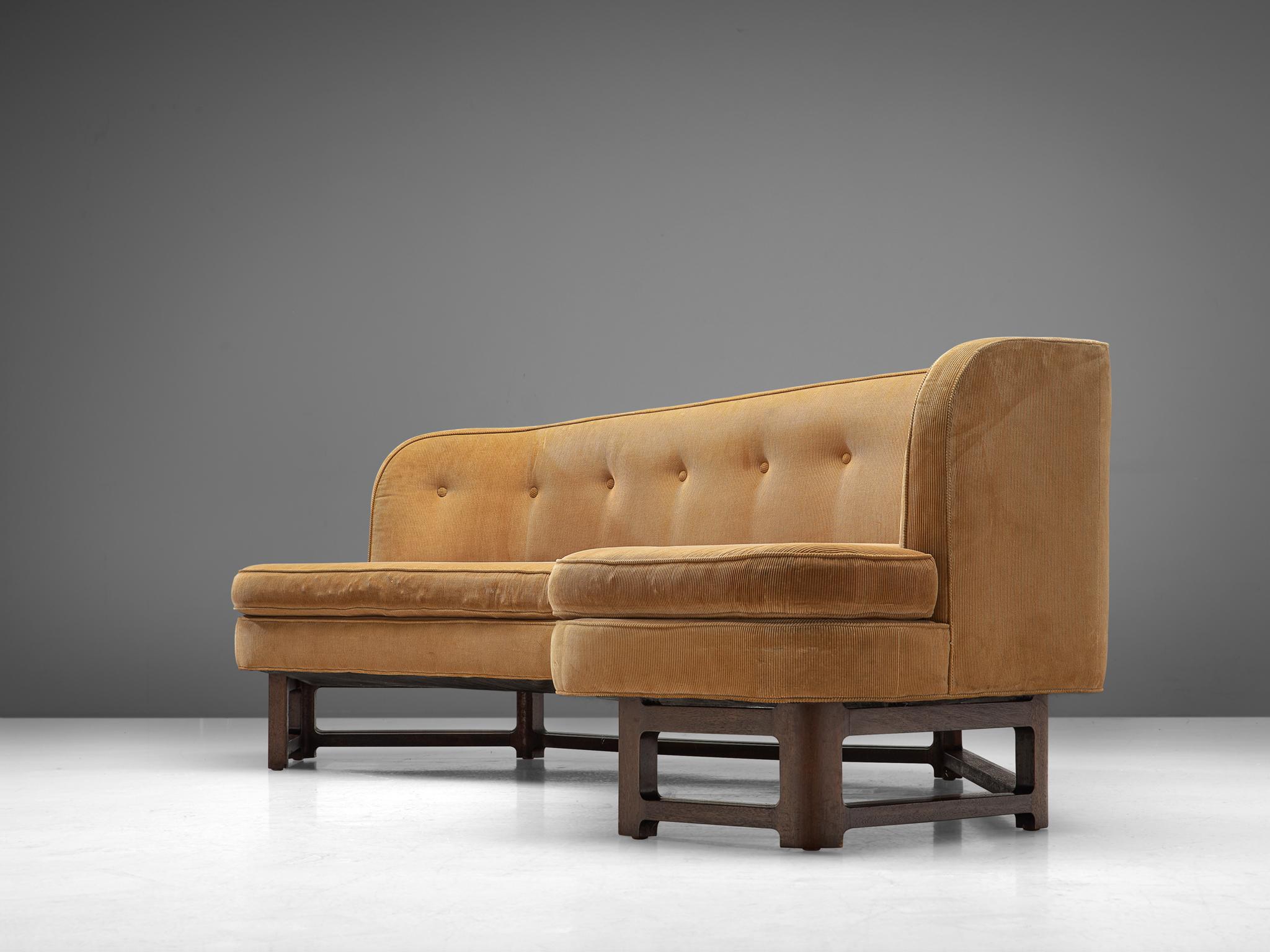 Mid-Century Modern Edward Wormley 'Janus' Sofa in Yellow Fabric