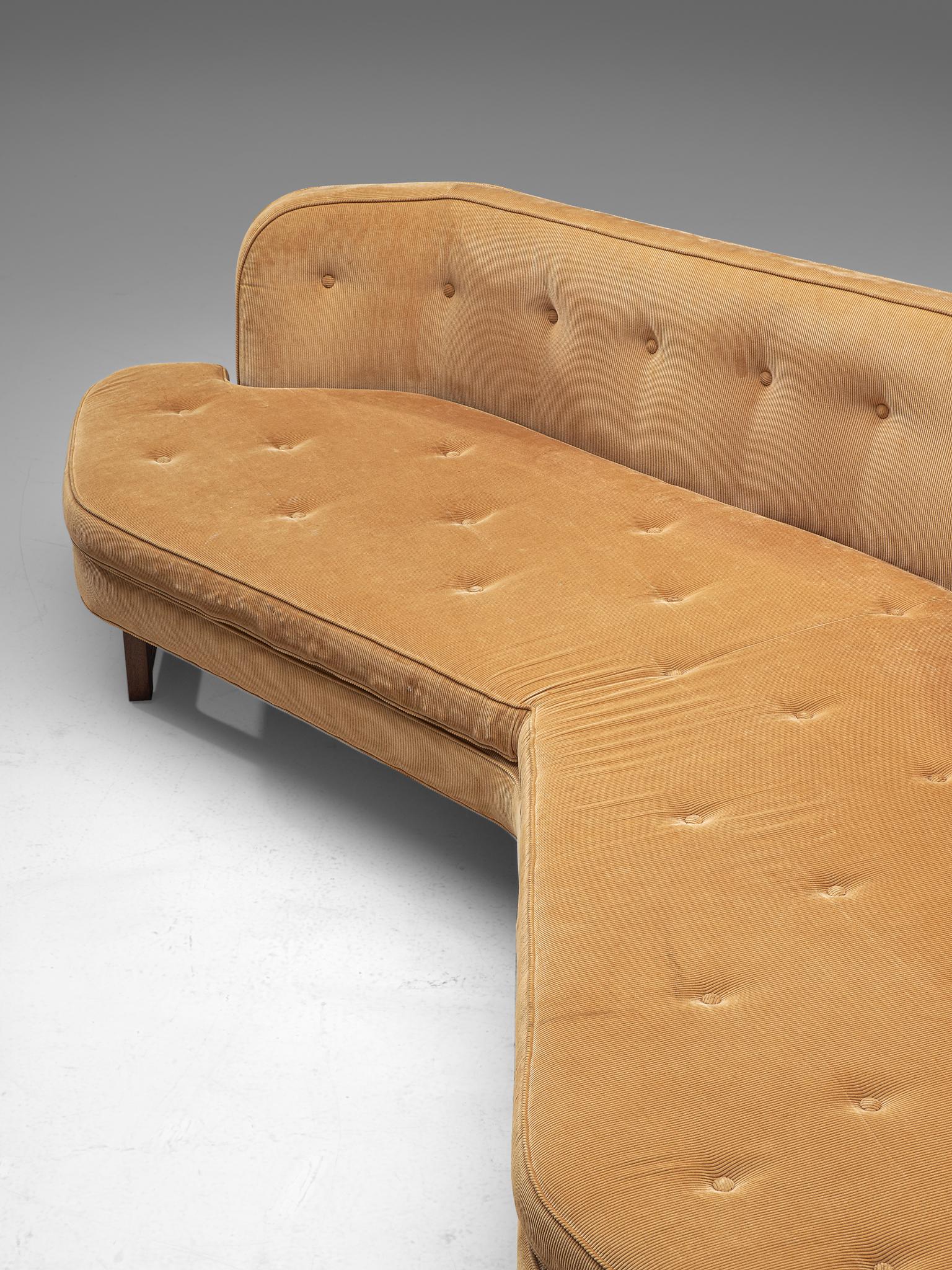 Edward Wormley 'Janus' Sofa in Yellow Fabric In Good Condition In Waalwijk, NL