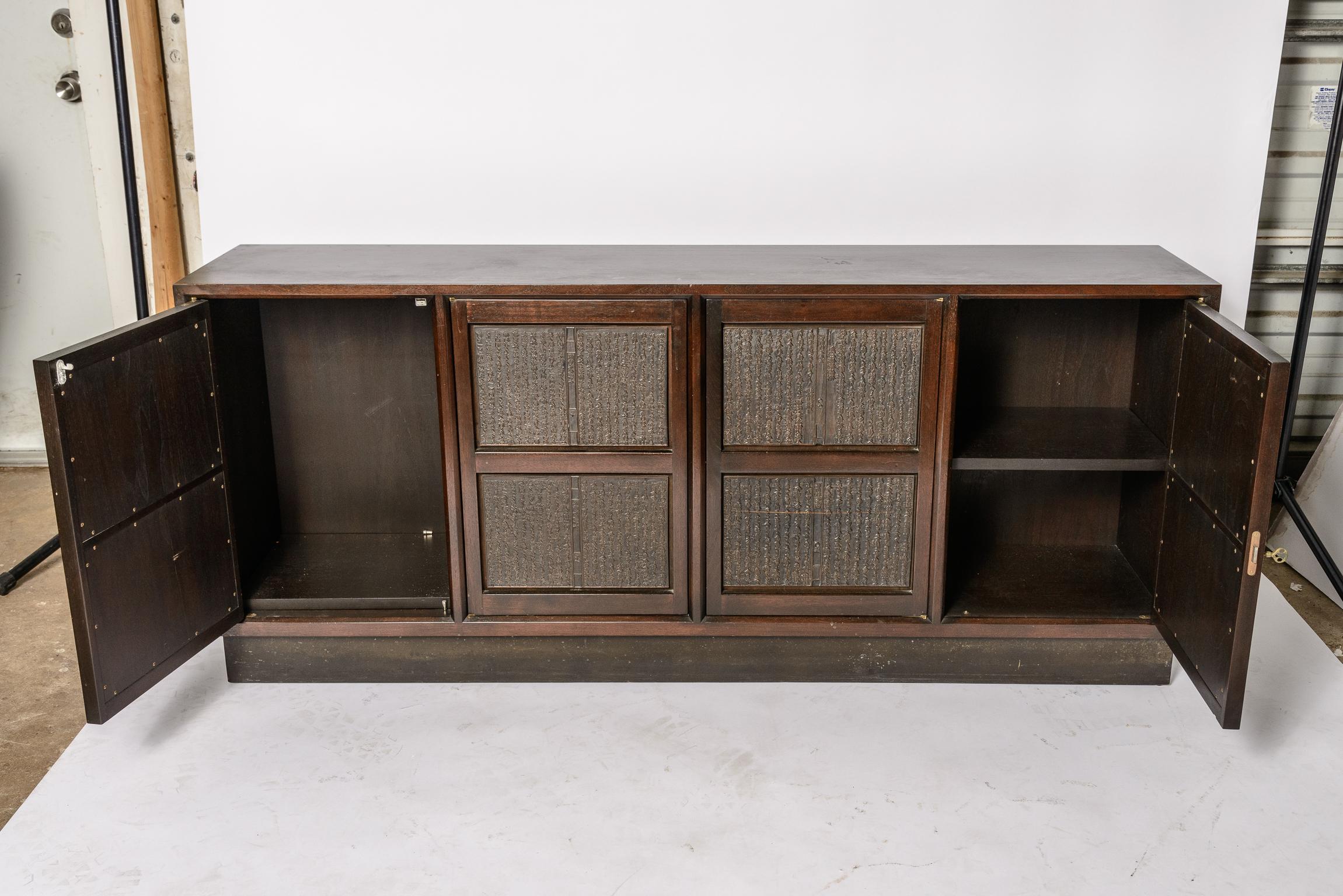 Edward Wormley Japanese Print Block Cabinet In Good Condition For Sale In West Palm Beach, FL
