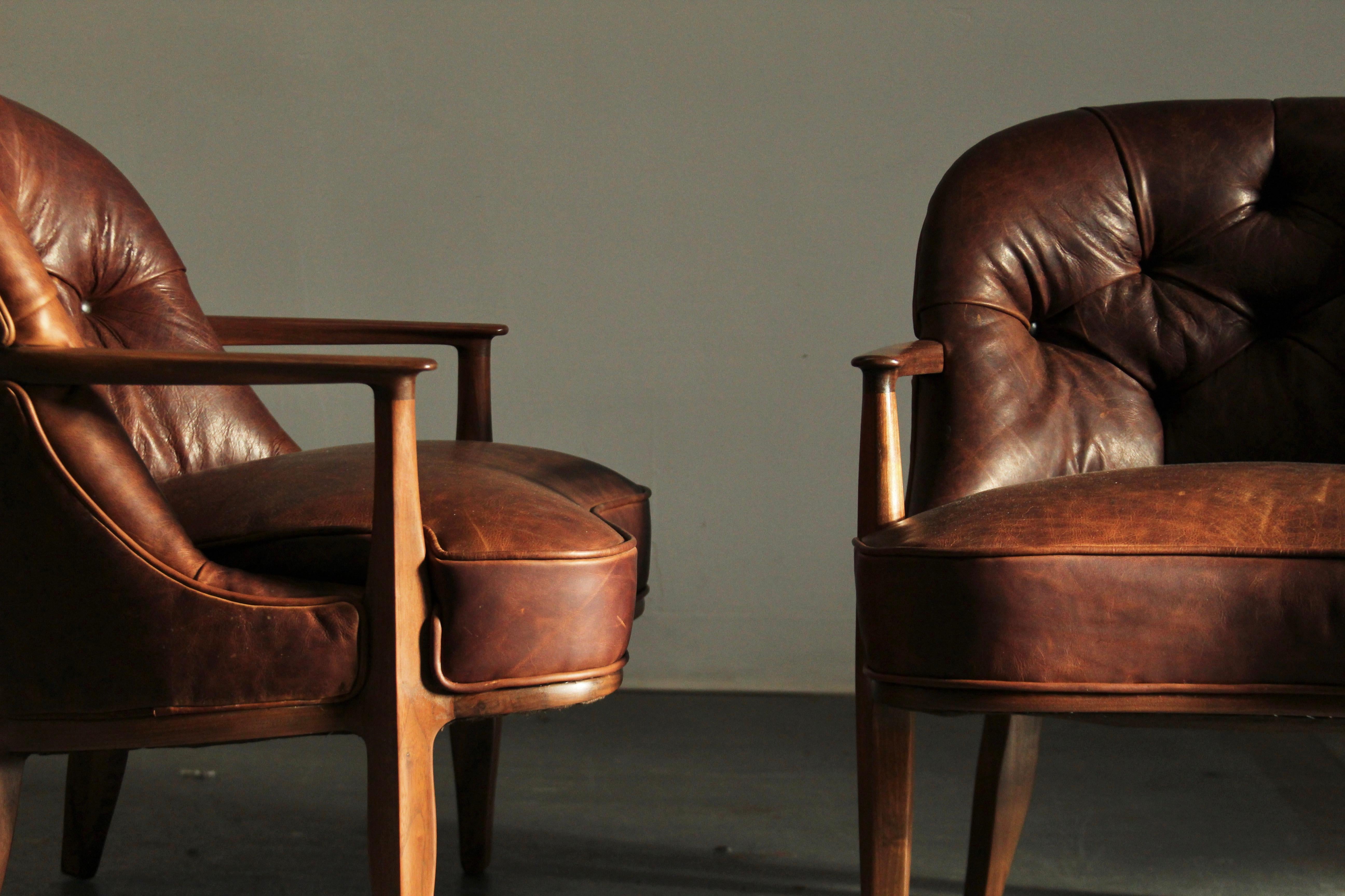 Mid-Century Modern Edward Wormley Leather 