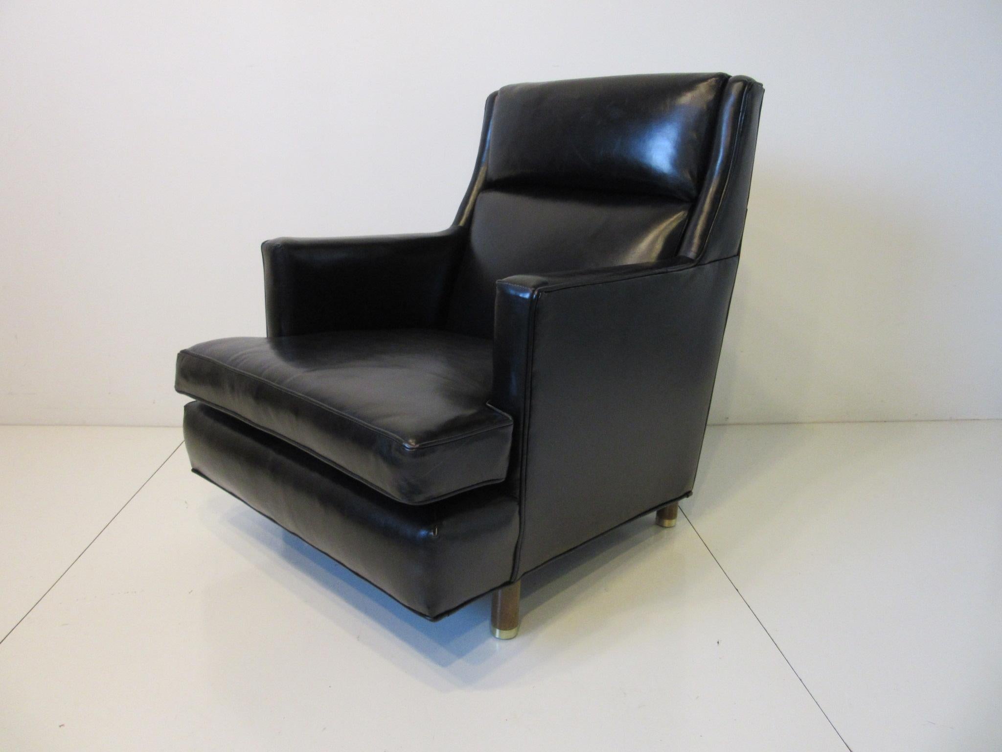 Edward Wormley Leather Lounge Chair for Dunbar 7