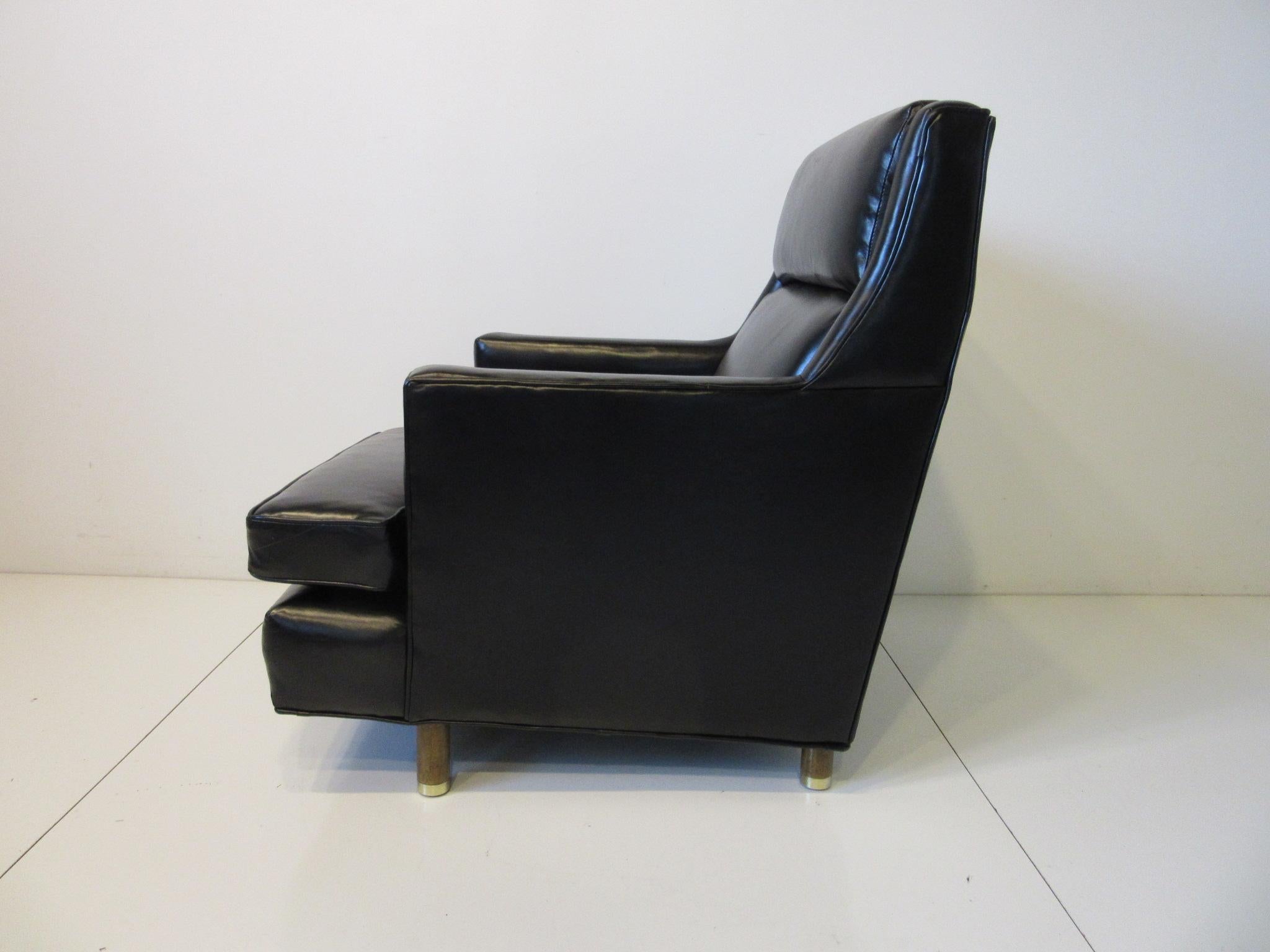American Edward Wormley Leather Lounge Chair for Dunbar