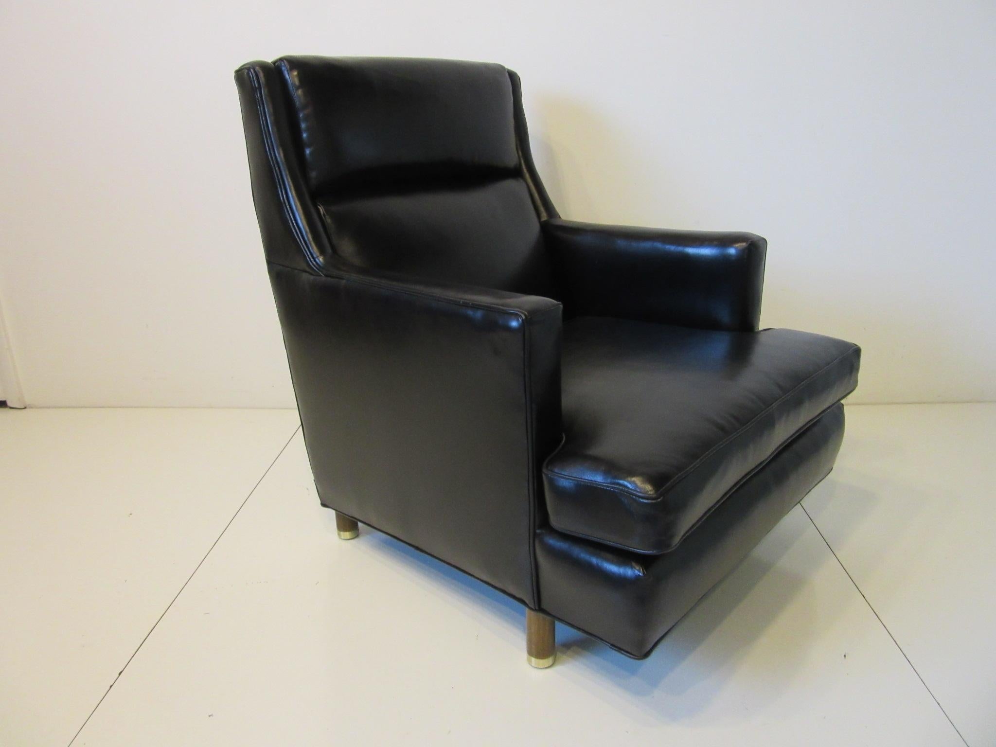 20th Century Edward Wormley Leather Lounge Chair for Dunbar