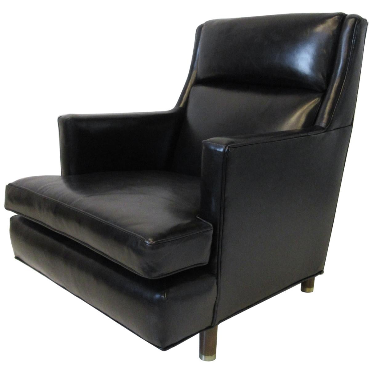 Edward Wormley Leather Lounge Chair for Dunbar