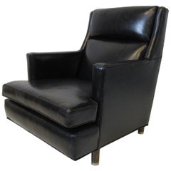 Fauteuil de salon en cuir Edward Wormley pour Dunbar