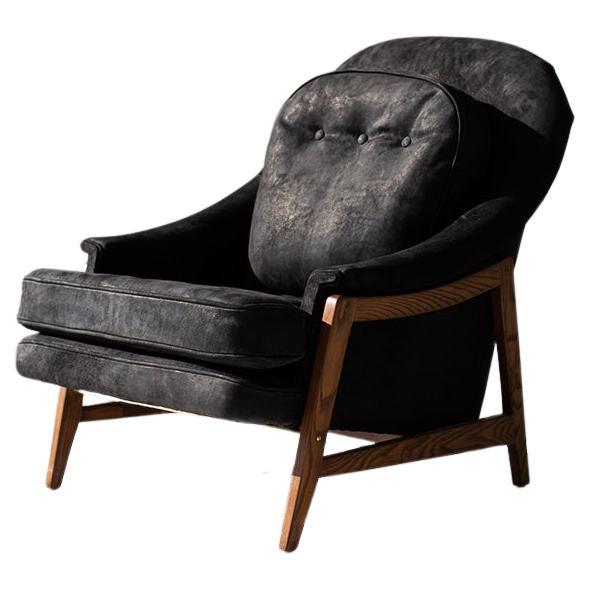 Edward Wormley Leather Lounge Chair for Dunbar