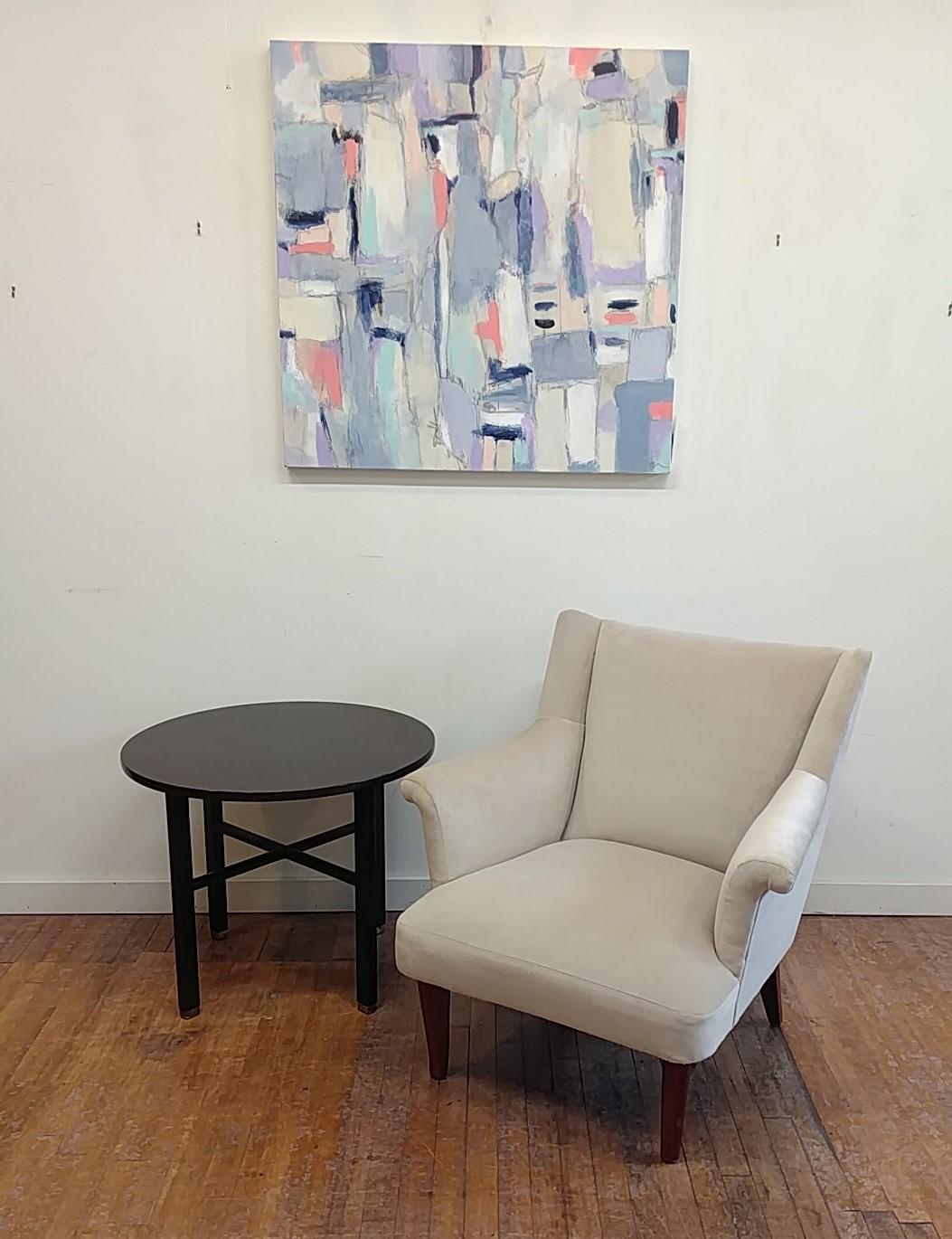 Velvet Edward Wormley Lounge Chair #4796 for Dunbar For Sale