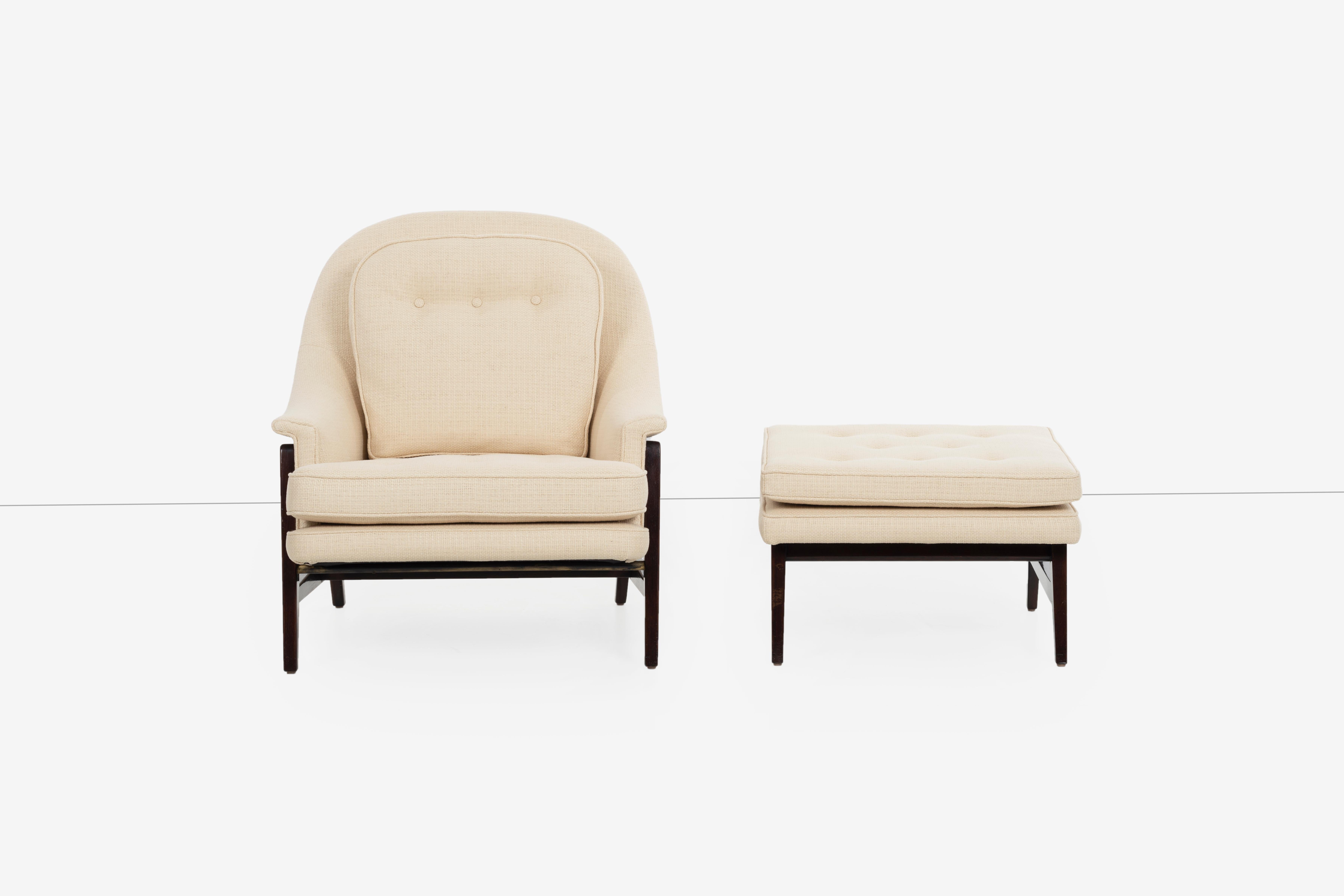 North American Edward Wormley Lounge Chair and Ottoman for Dunbar