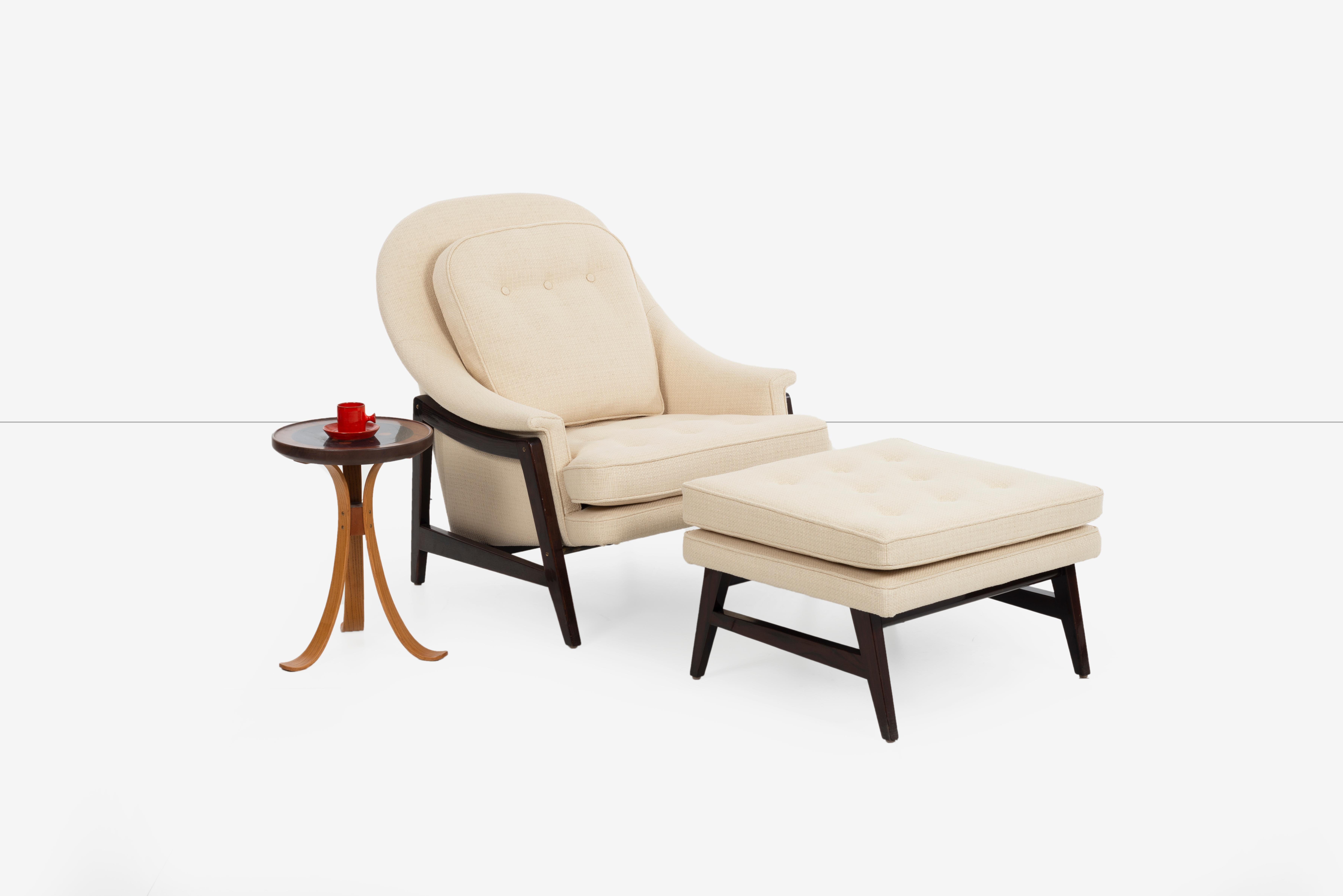 Mid-20th Century Edward Wormley Lounge Chair and Ottoman for Dunbar