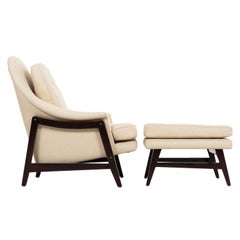 Edward Wormley Lounge Chair and Ottoman for Dunbar