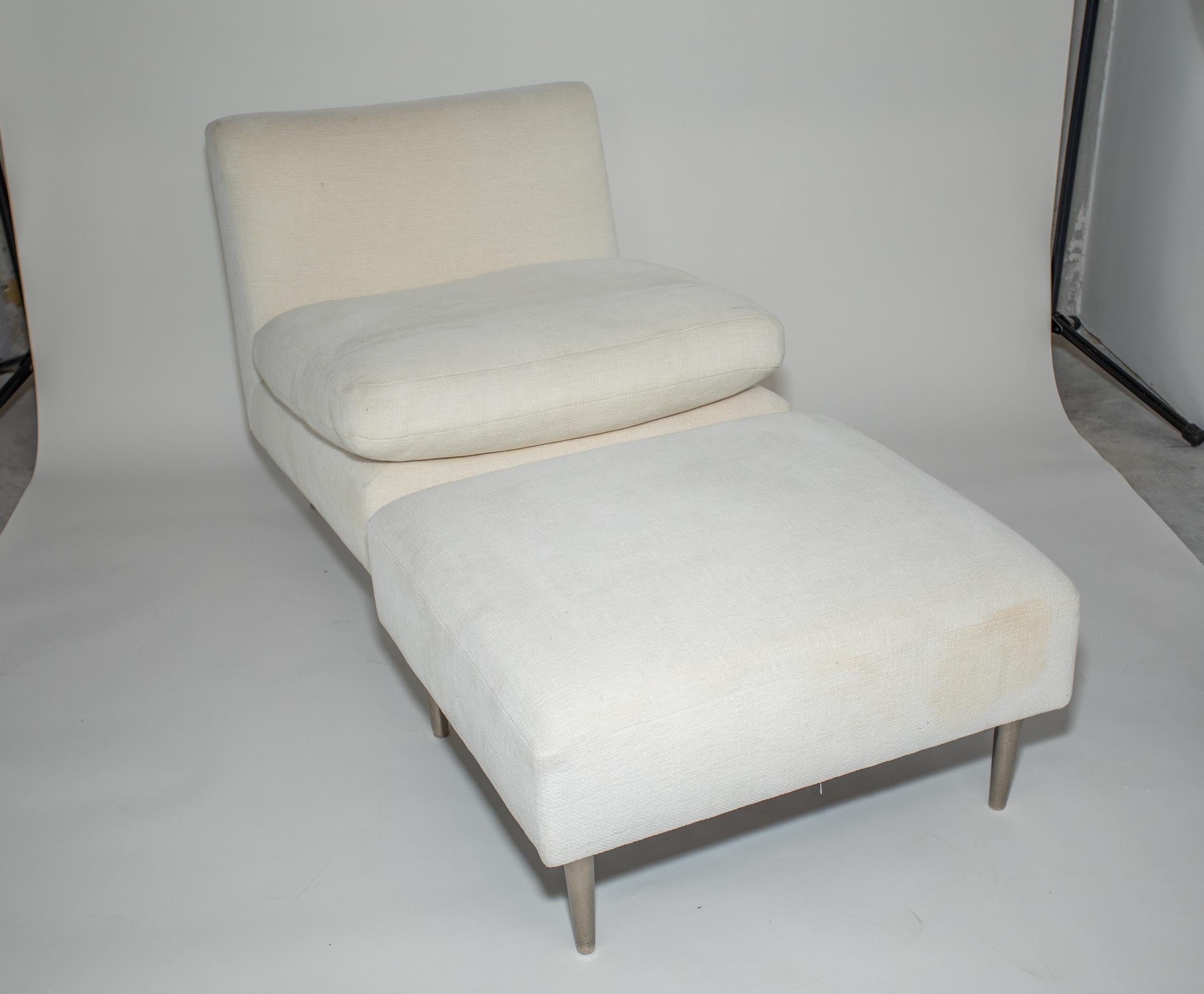 Edward Wormley for Dunbar Lounge Chair and Ottoman
Tapering Steel Legs
