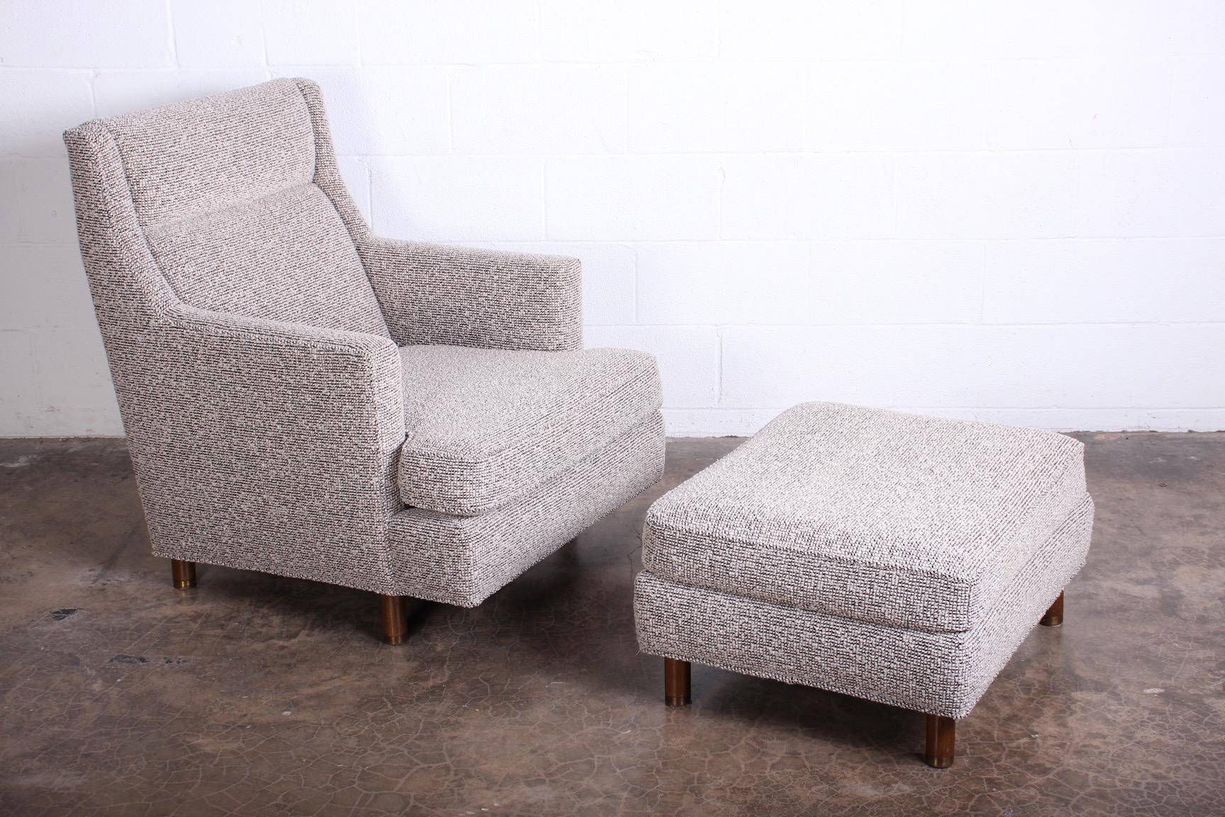 Edward Wormley Lounge Chair and Ottoman In Good Condition In Dallas, TX