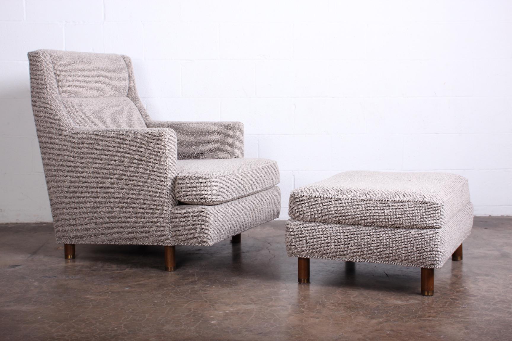 Mid-20th Century Edward Wormley Lounge Chair and Ottoman