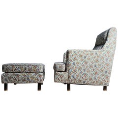Edward Wormley Lounge Chair with Ottoman for Dunbar