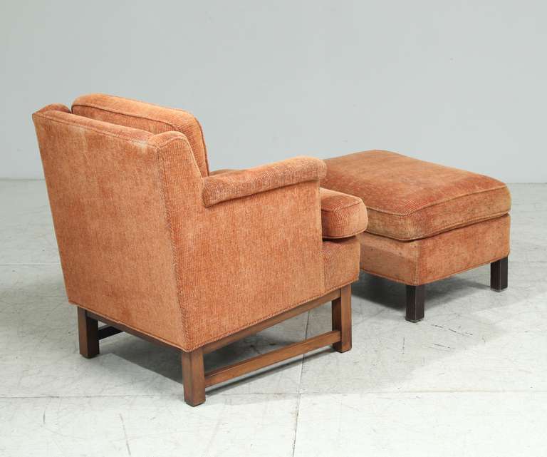 American Edward Wormley Lounge Chair with Ottoman For Sale