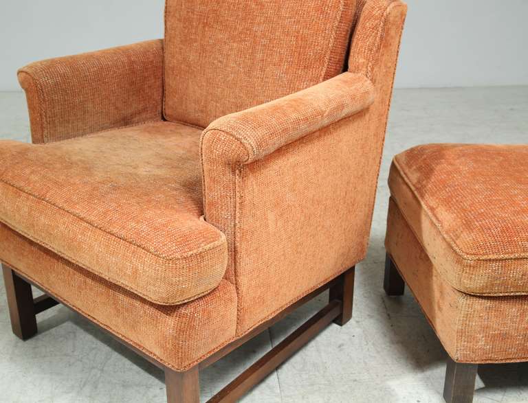 Edward Wormley Lounge Chair with Ottoman For Sale 1