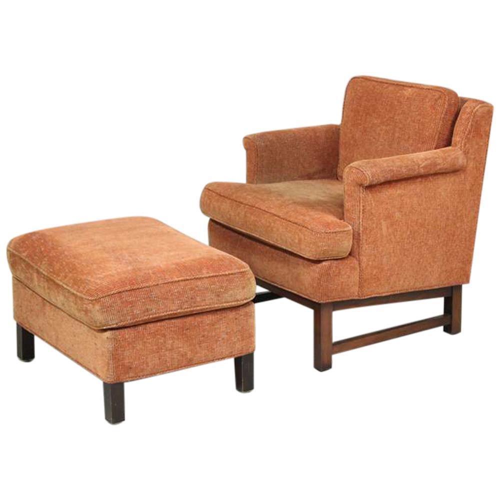 Edward Wormley Lounge Chair with Ottoman For Sale