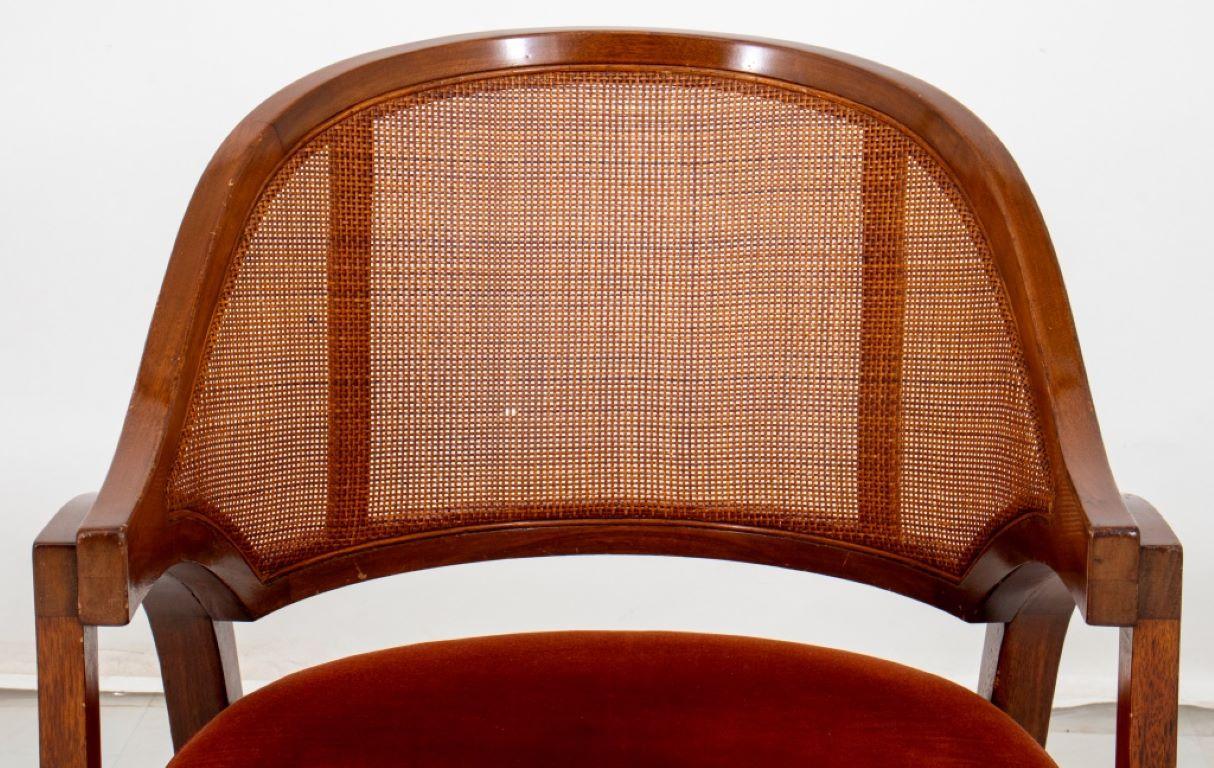 Mid-Century Modern Edward Wormley Mahogany and Cane Paneled Armchair For Sale