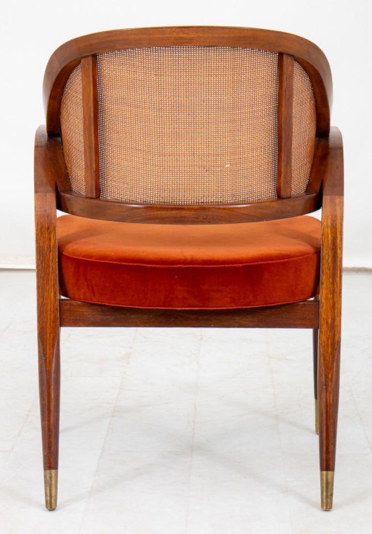 Edward Wormley Mahogany and Cane Paneled Armchair For Sale 1