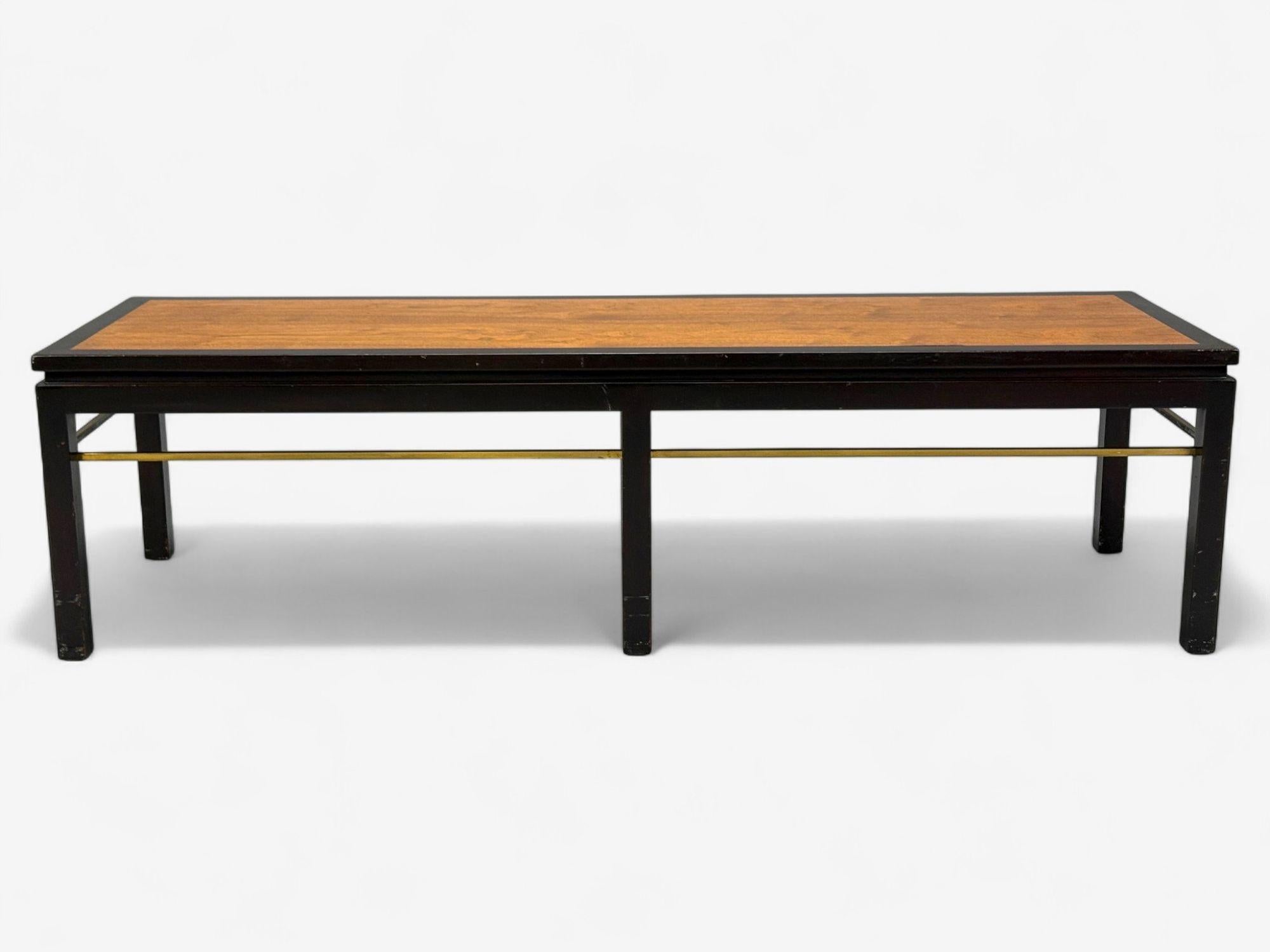 Edward Wormley, Mahagoni, Ebonisiertes Holz, Messing, Couchtisch, USA, 1960er Jahre (Moderne der Mitte des Jahrhunderts) im Angebot